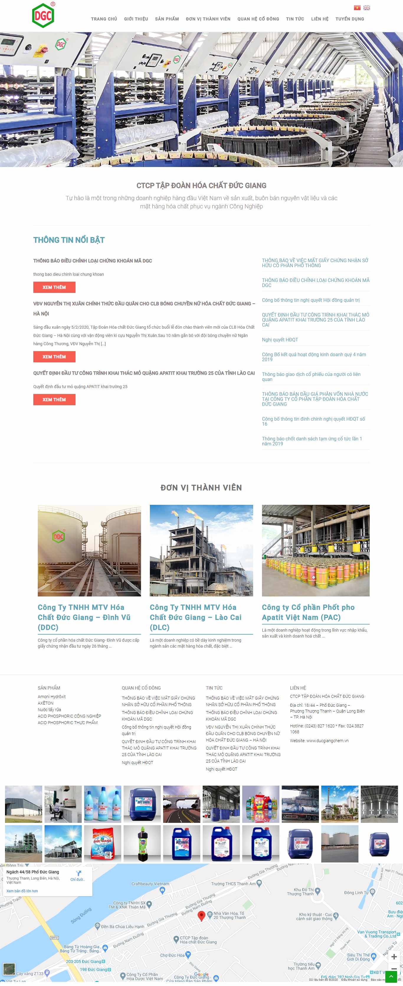 Thiết kế Website hóa chất - ducgiangchem.vn - VietWebGroup.Vn
