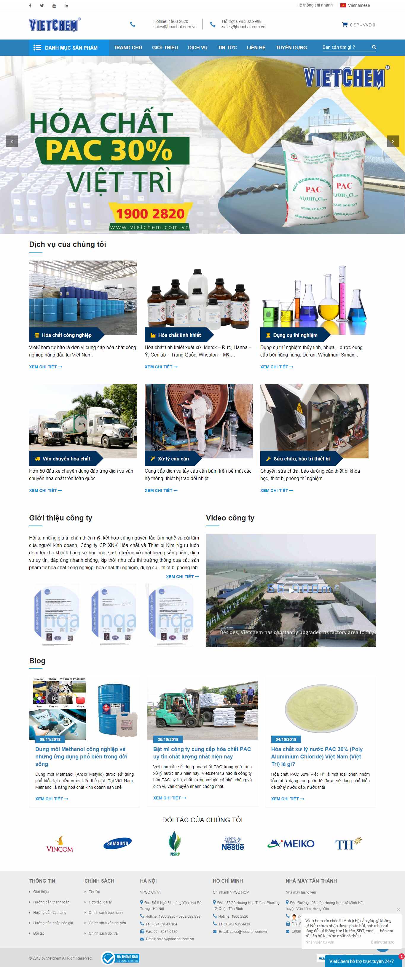 Thiết kế Website hóa chất - vietchem.com.vn - VietWebGroup.Vn