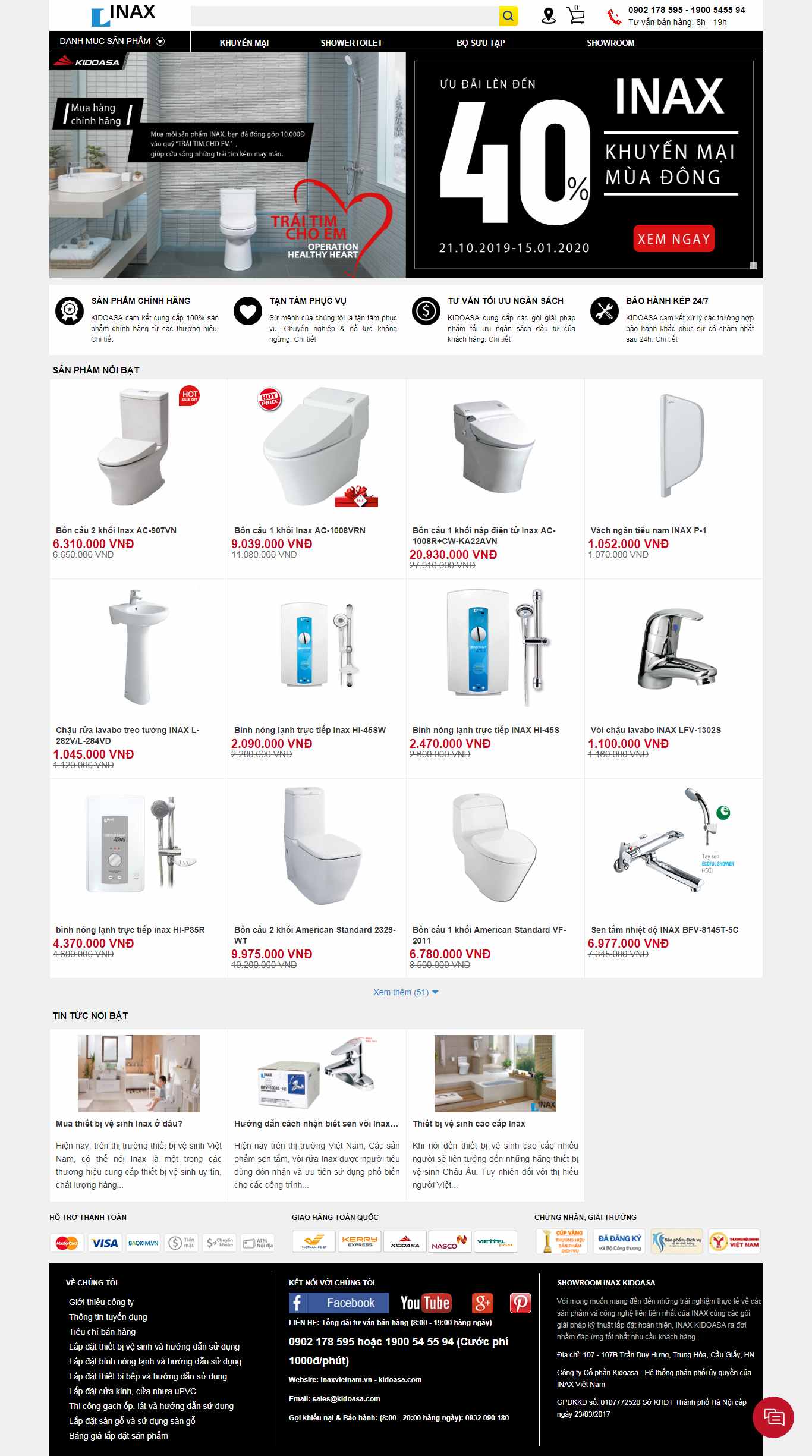 Thiết kế Website thiết bị vệ sinh - inaxvietnam.vn - VietWebGroup.Vn