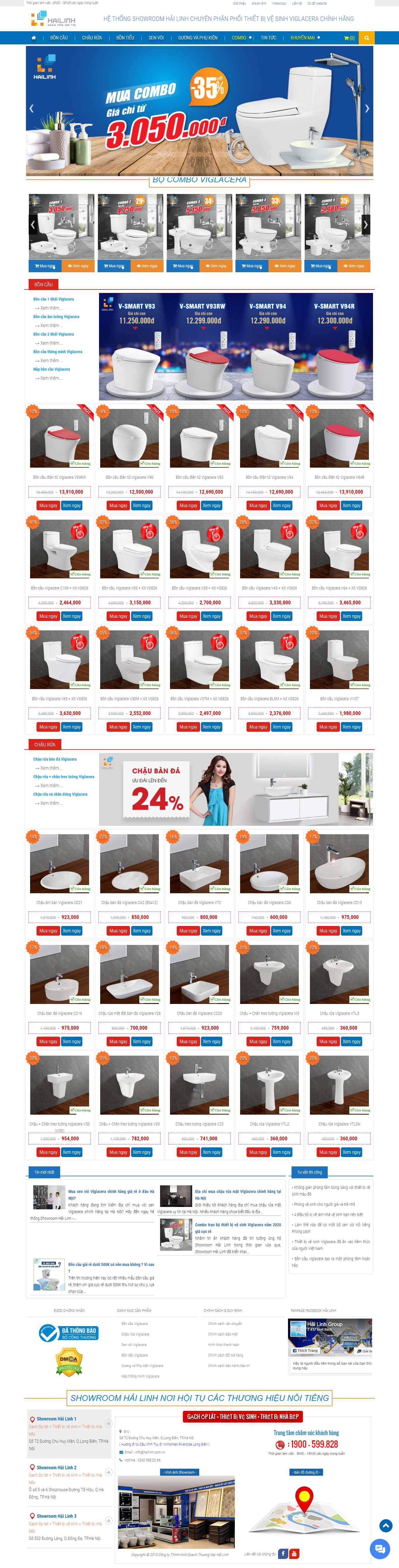 Thiết kế Website thiết bị vệ sinh - thietbivesinhviglacera.net - VietWebGroup.Vn