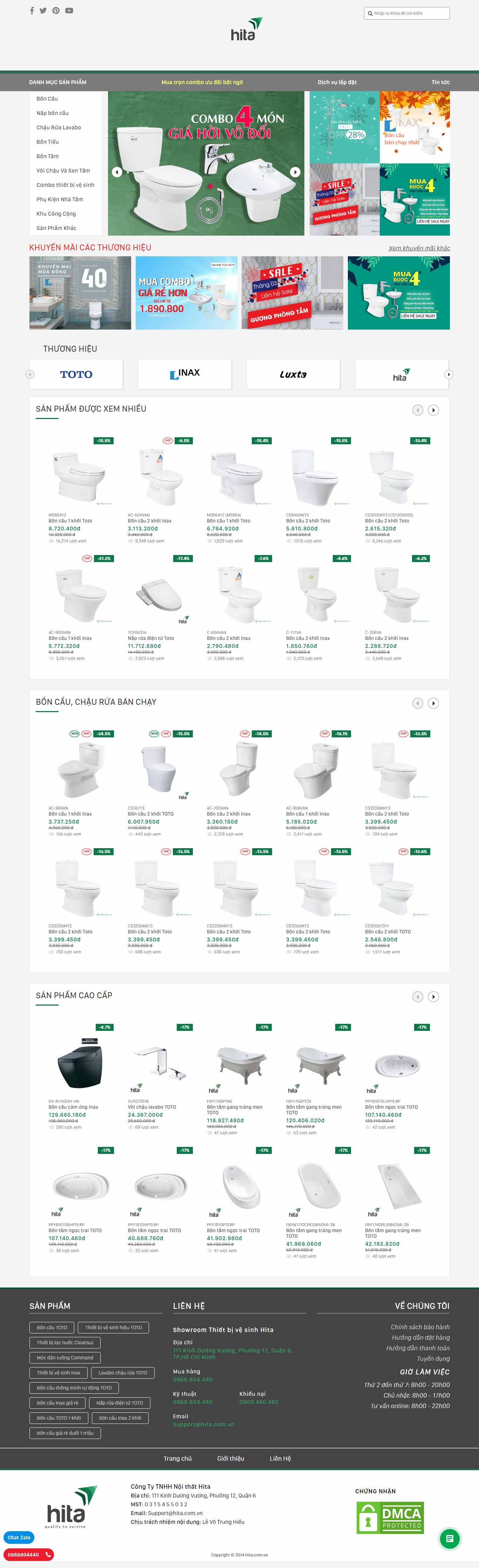 Thiết kế Website thiết bị vệ sinh - hita.com.vn - VietWebGroup.Vn