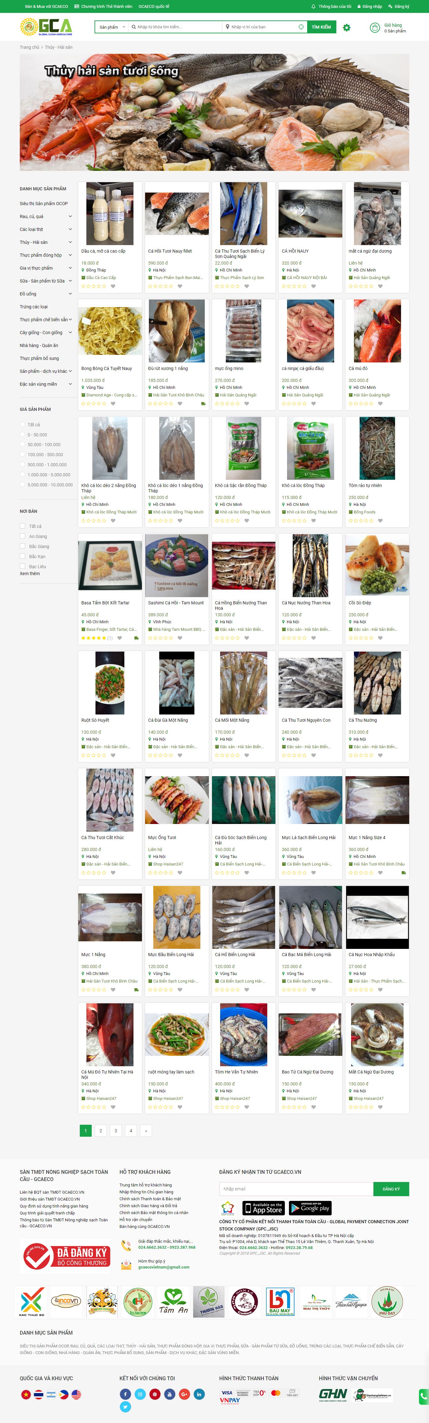 Thiết kế Website thủy hải sản - gcaeco.vn - VietWebGroup.Vn