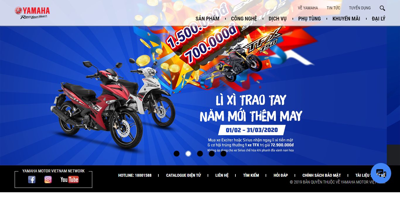 Thiết kế Website xe máy - yamaha-motor.com.vn - VietWebGroup.Vn