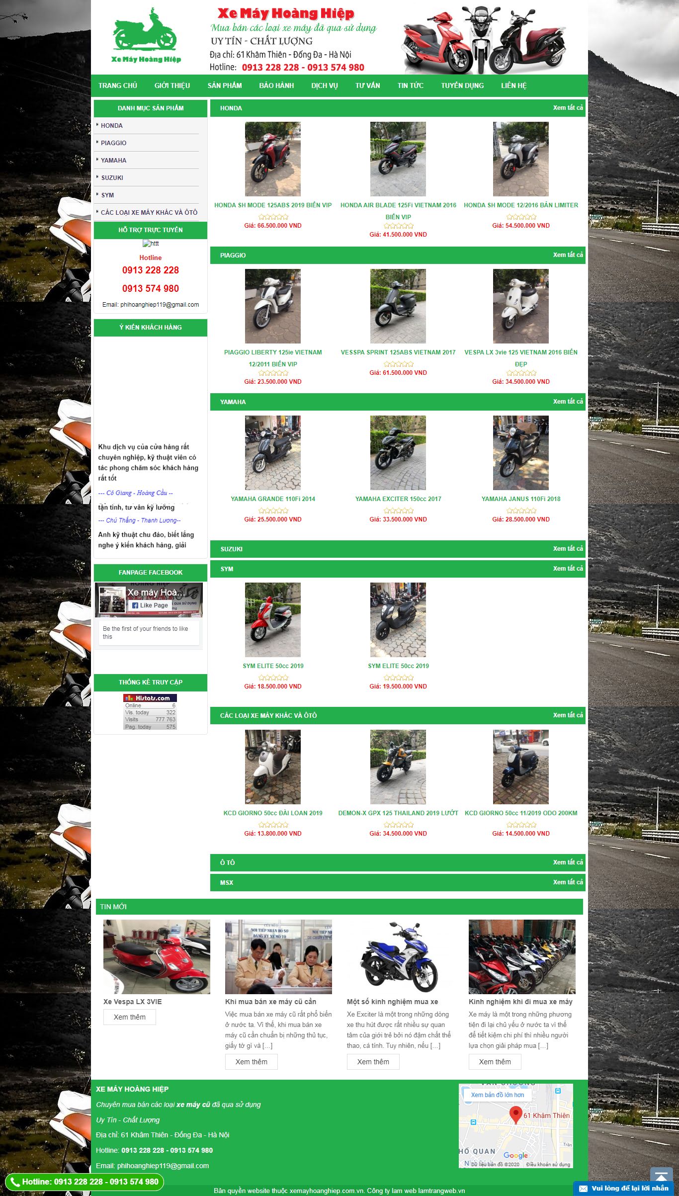 Thiết kế Website xe máy - xemayhoanghiep.com.vn - VietWebGroup.Vn