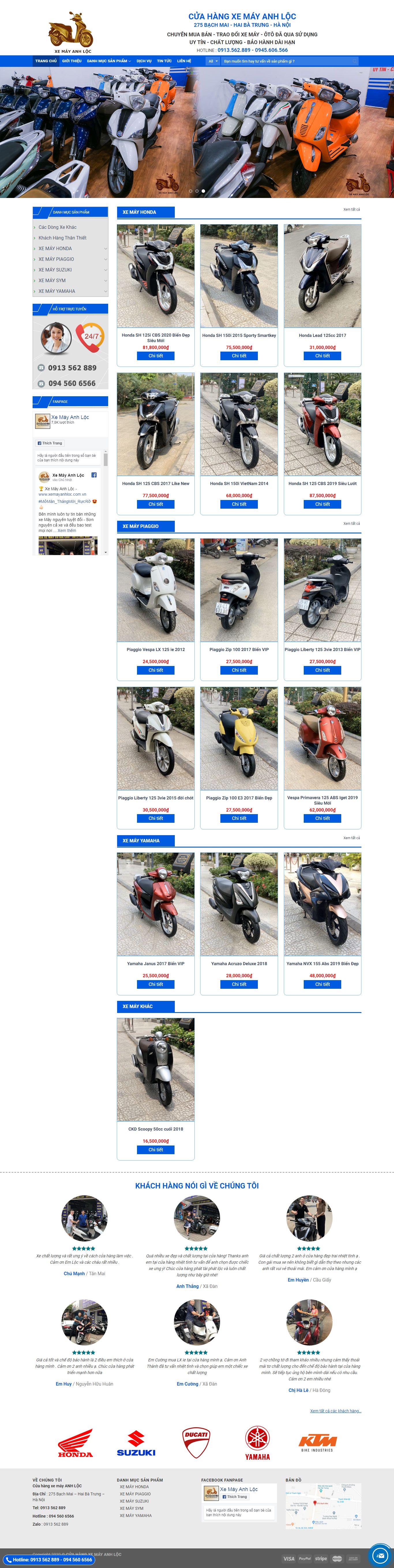 Thiết kế Website xe máy - xemayanhloc.com.vn - VietWebGroup.Vn