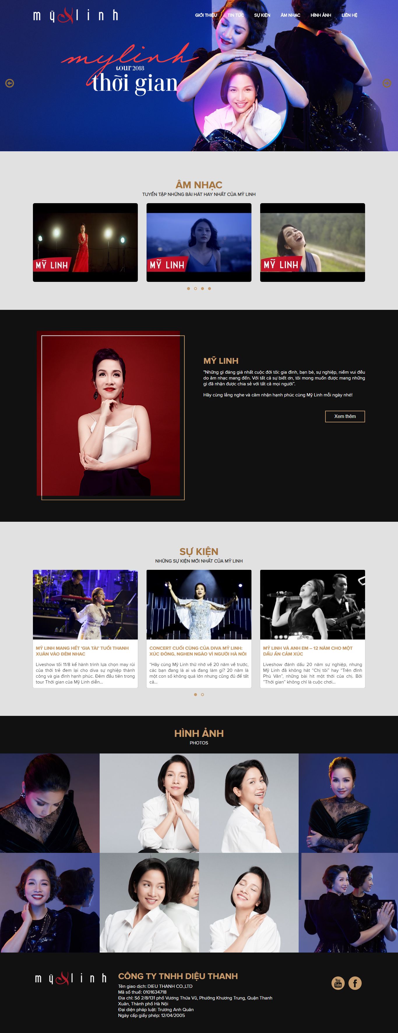 Thiết kế Website nghệ sỹ - www.mylinh.me - VietWebGroup.Vn