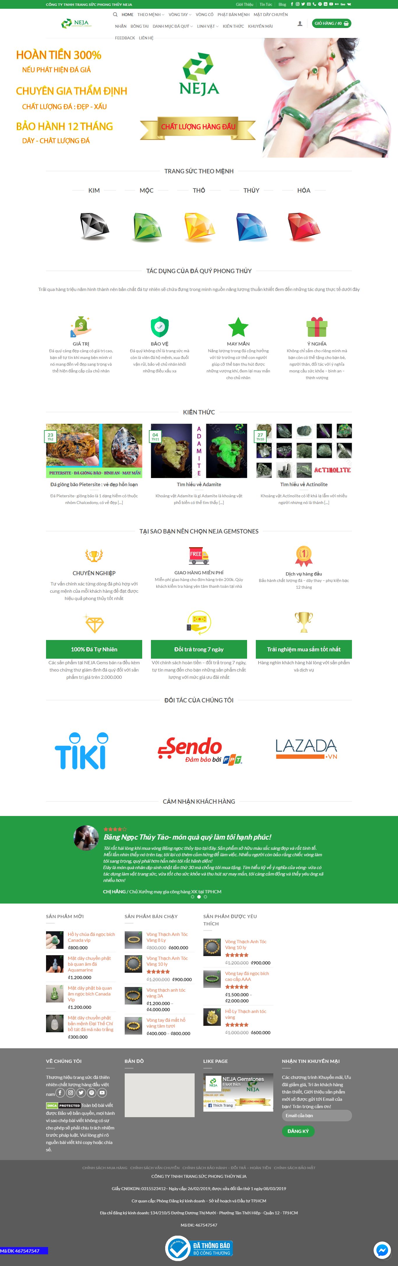 Thiết kế Website vòng tay phong thủy - daquyneja.com - VietWebGroup.Vn