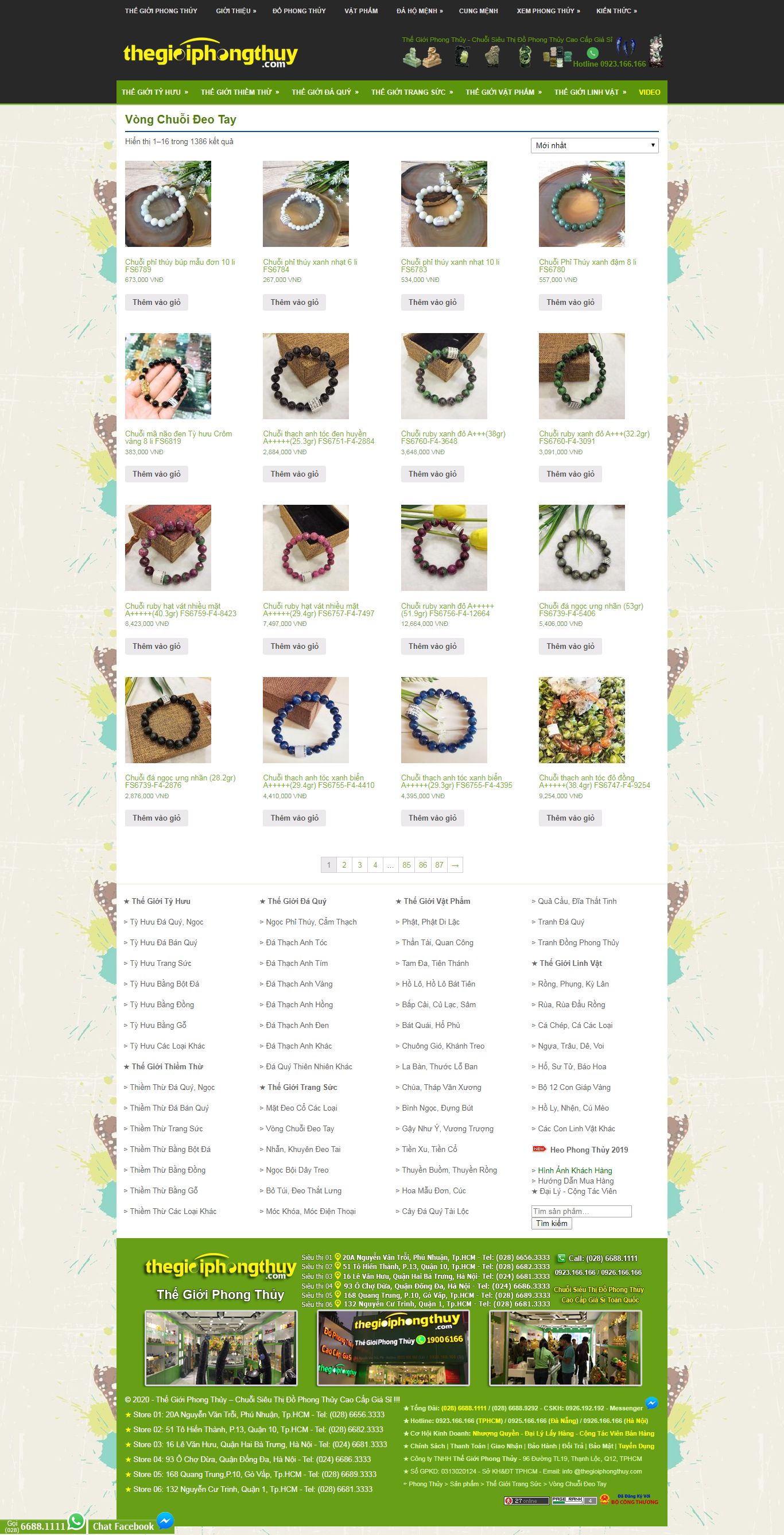 Thiết kế Website vòng tay phong thủy - thegioiphongthuy.com - VietWebGroup.Vn