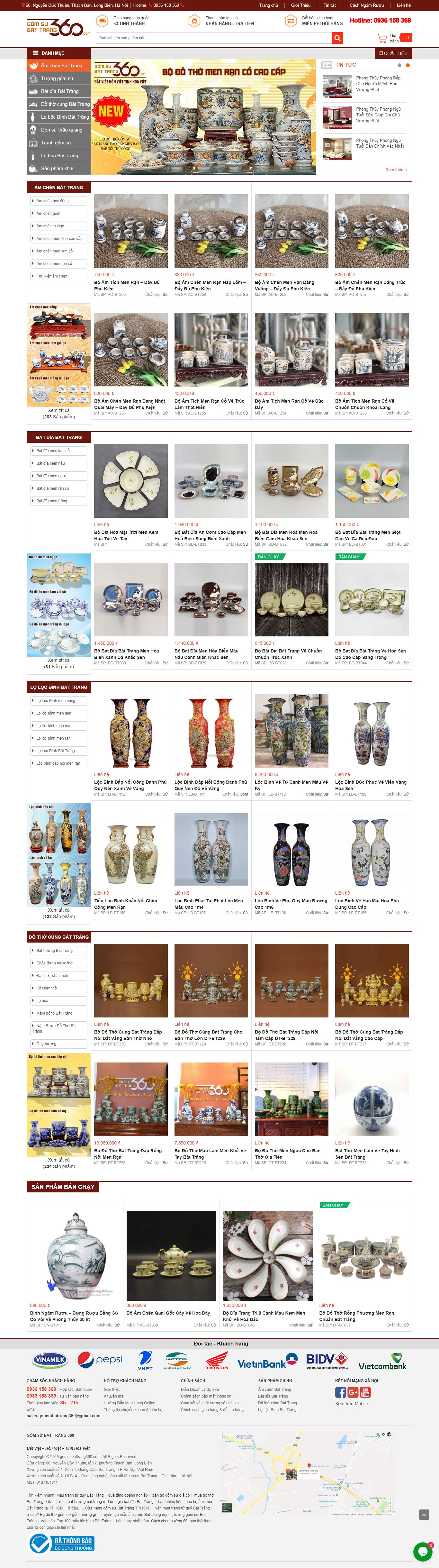 Thiết kế Website đồ gốm sứ - gomsubattrang360.com - VietWebGroup.Vn