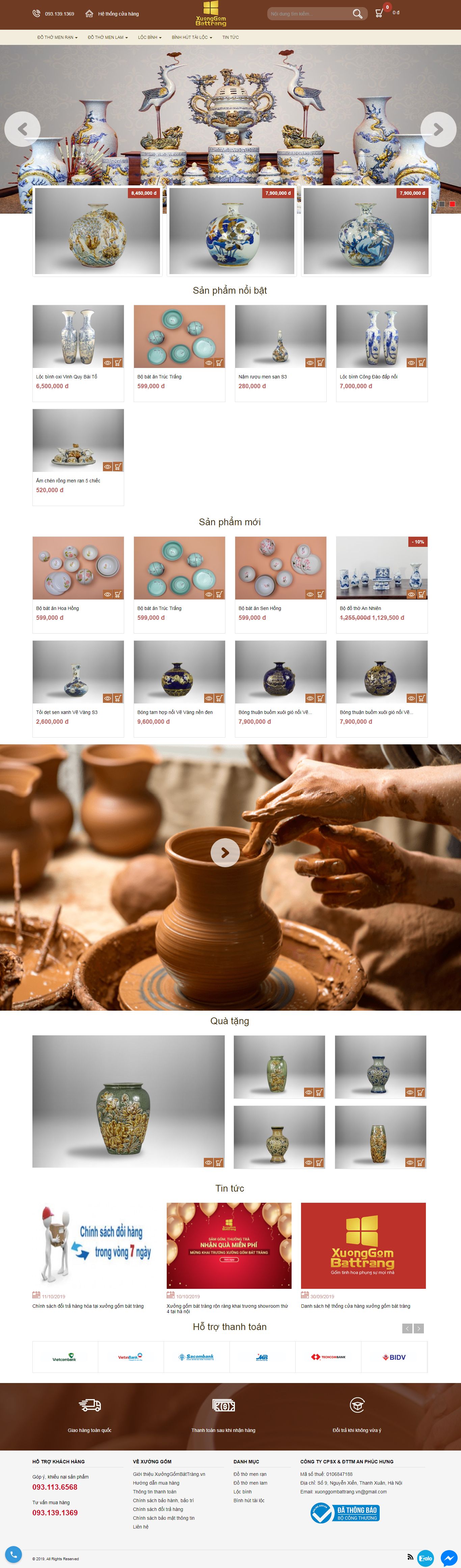 Thiết kế Website đồ gốm sứ - www.xuonggombattrang.vn - VietWebGroup.Vn