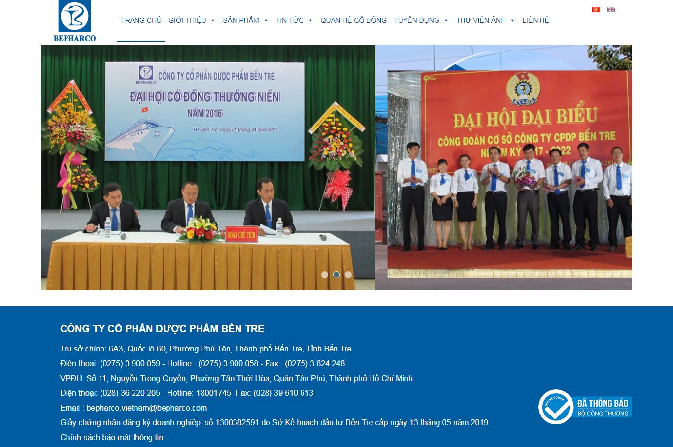 Thiết kế Website dược phẩm - bepharco.com - VietWebGroup.Vn