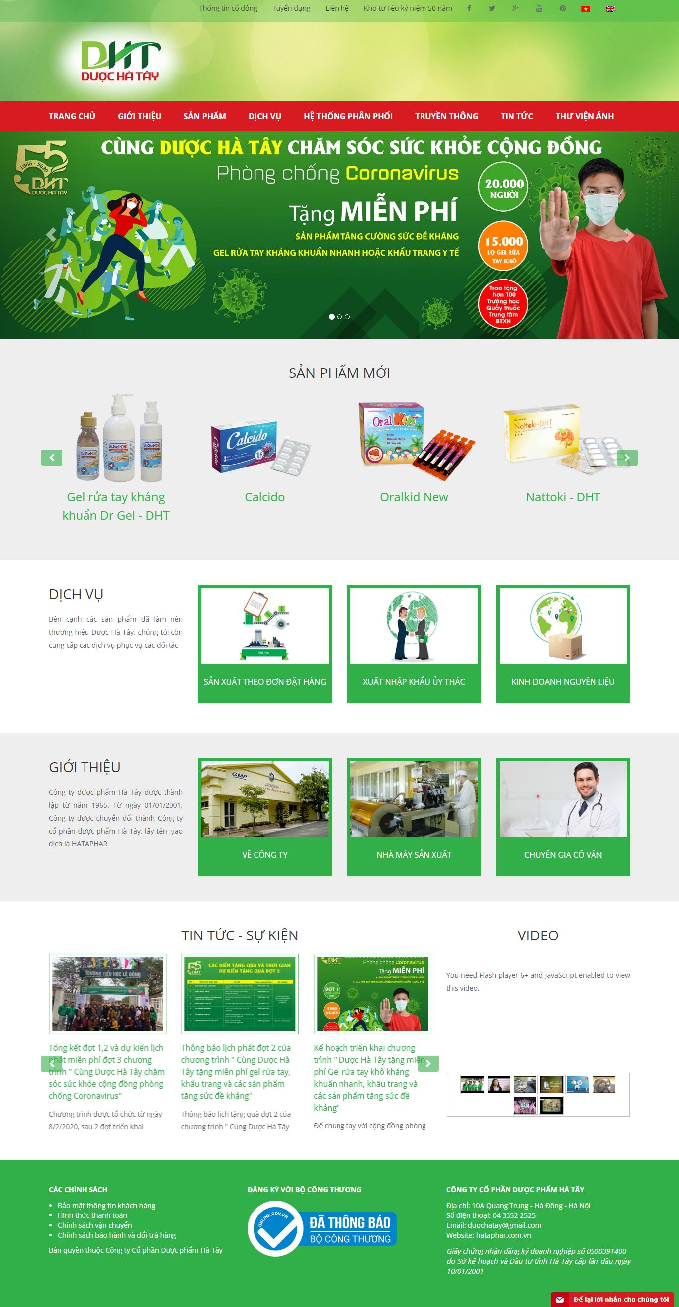 Thiết kế Website dược phẩm - hataphar.com.vn - VietWebGroup.Vn