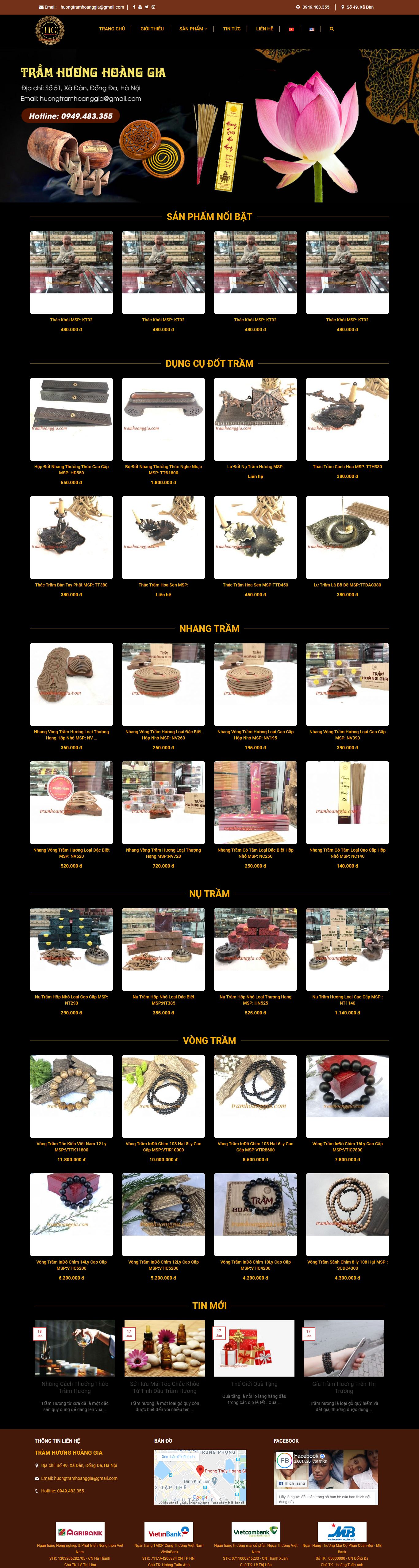 Thiết kế Website bán trầm hương - tramhoanggia.com - VietWebGroup.Vn
