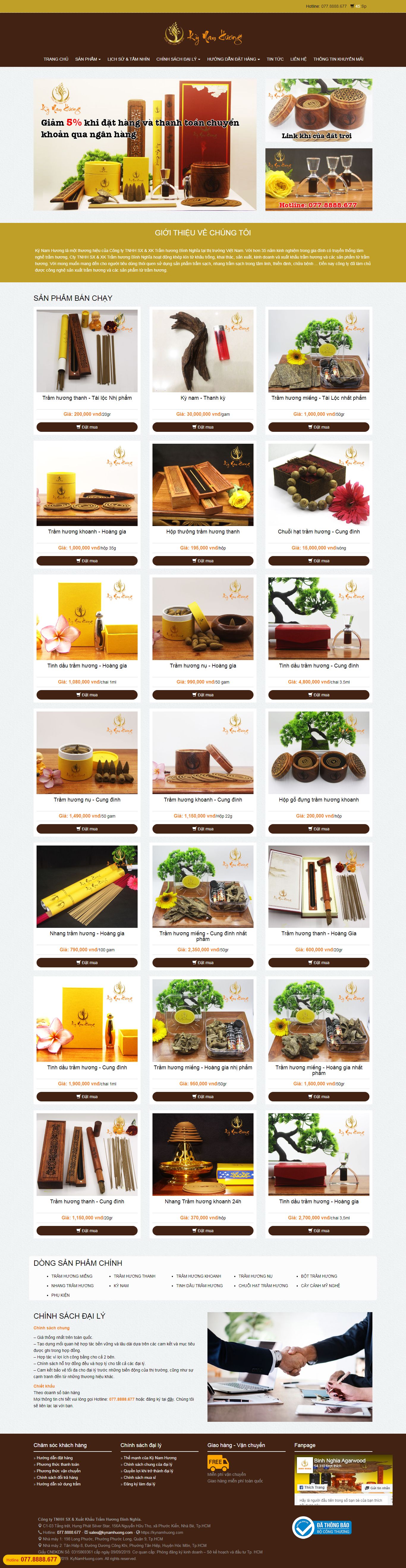 Thiết kế Website bán trầm hương - kynamhuong.com - VietWebGroup.Vn