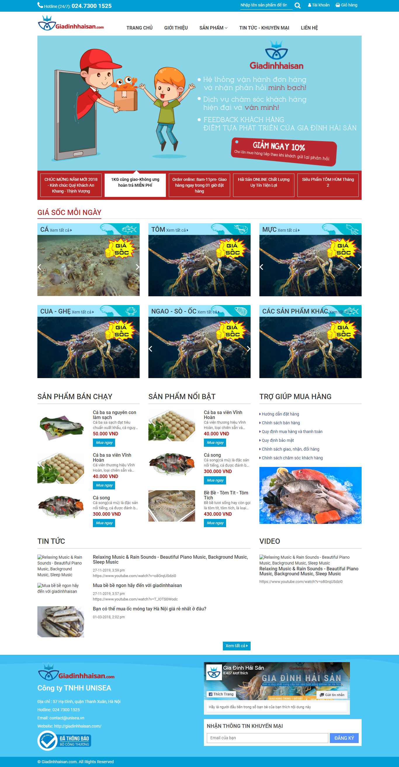 Thiết kế Website hải sản - giadinhhaisan.com - VietWebGroup.Vn