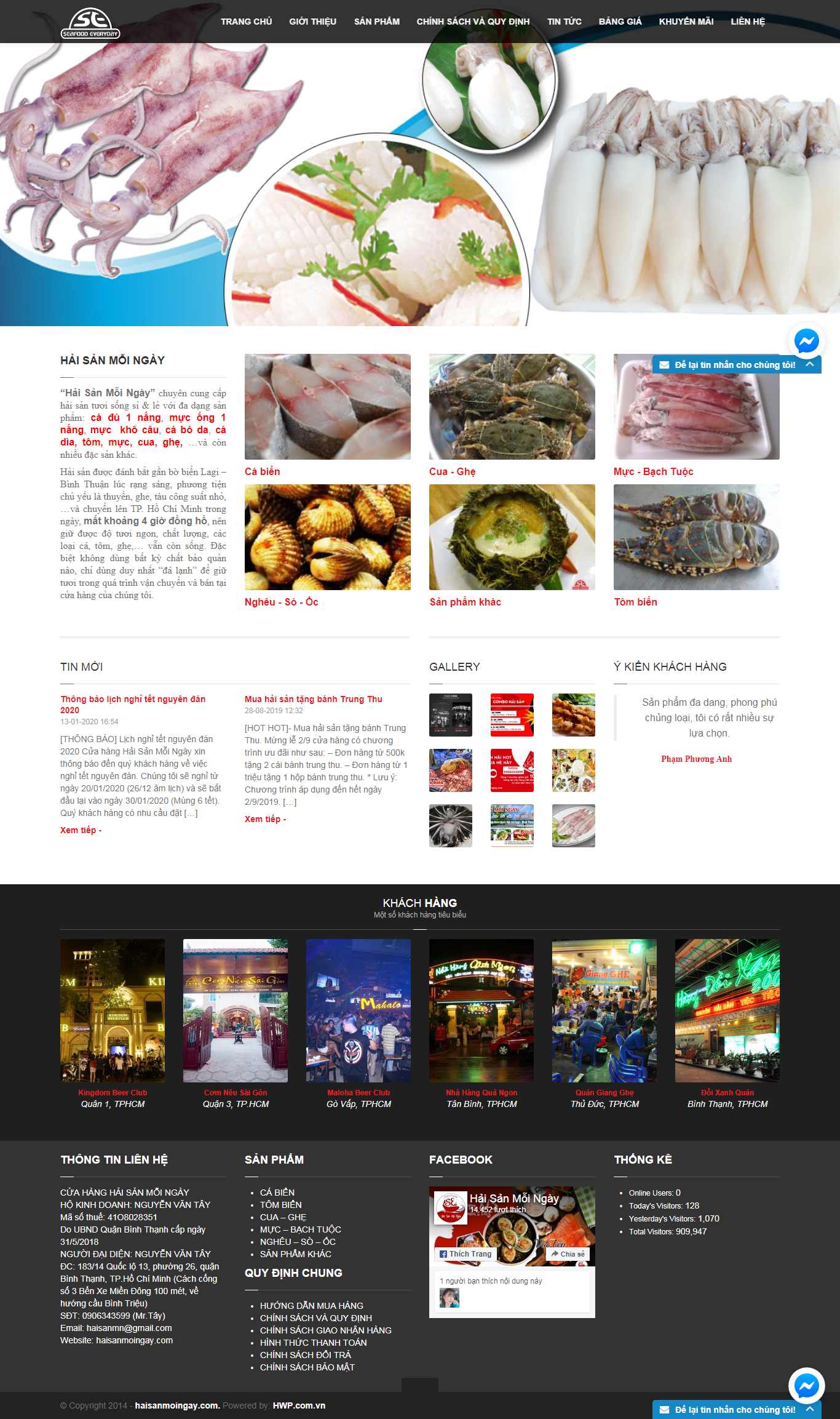 Thiết kế Website hải sản - haisanmoingay.com - VietWebGroup.Vn