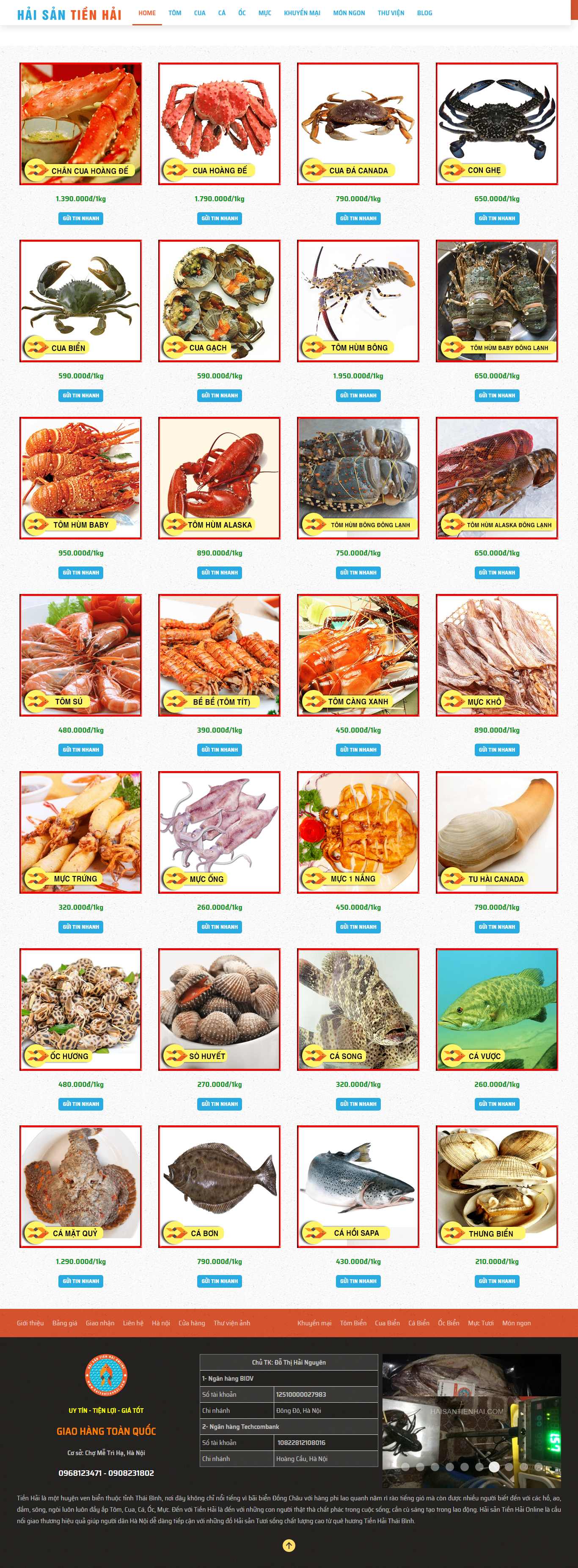 Thiết kế Website hải sản - haisantienhai.com - VietWebGroup.Vn