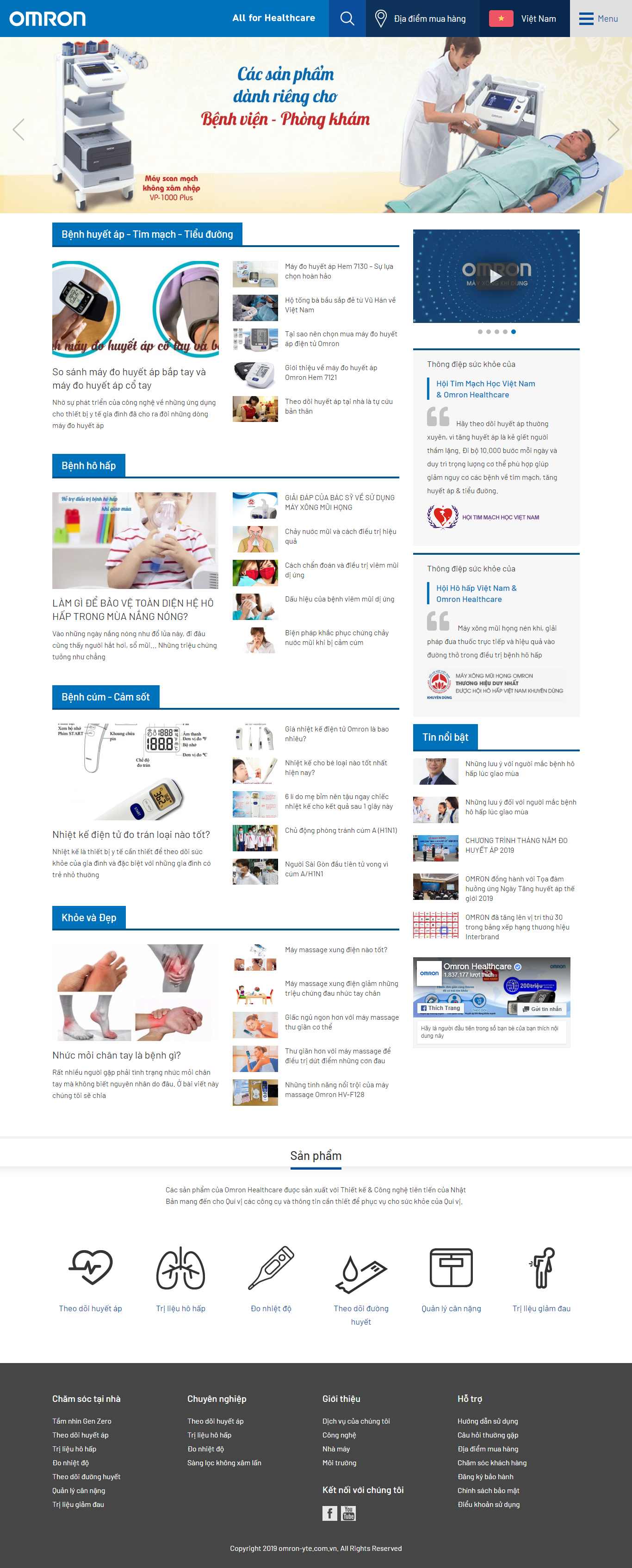 Thiết kế Website thiết bị y tế - omron-yte.com.vn - VietWebGroup.Vn