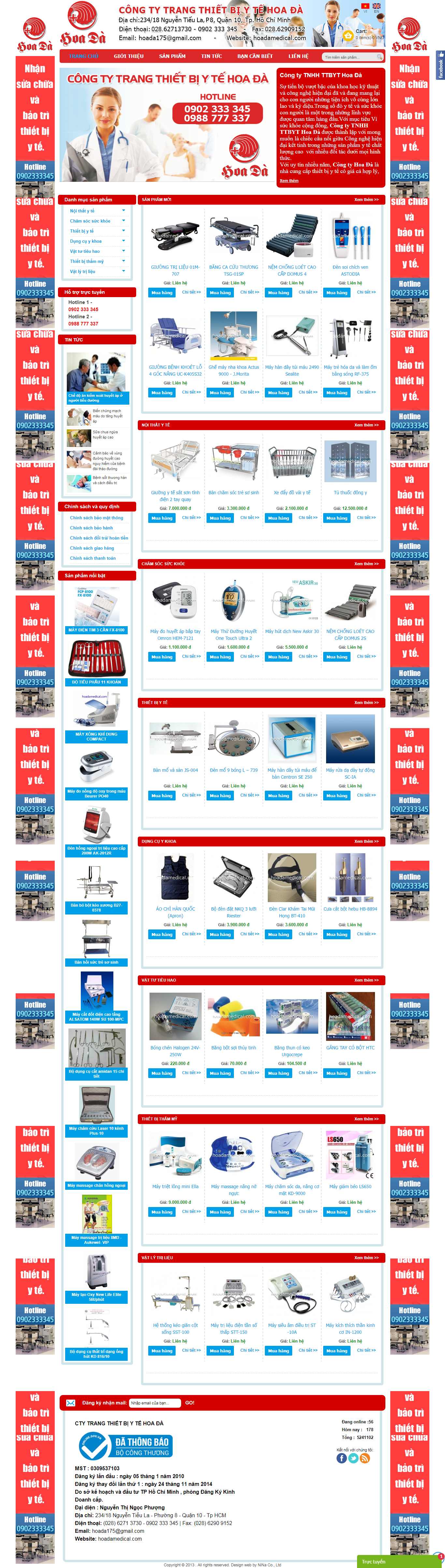 Thiết kế Website dụng cụ y tế - hoadamedical.com - VietWebGroup.Vn