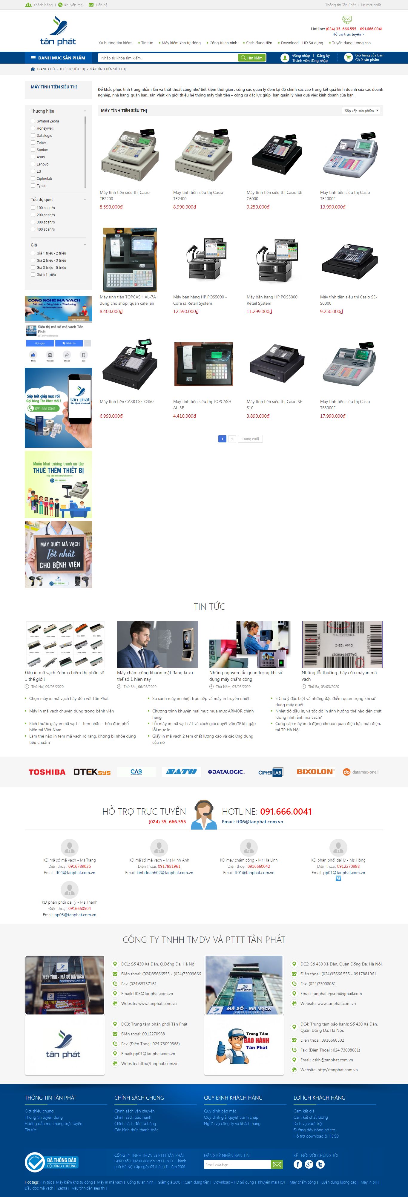 Thiết kế Website máy tính tiền - tanphat.com.vn - VietWebGroup.Vn