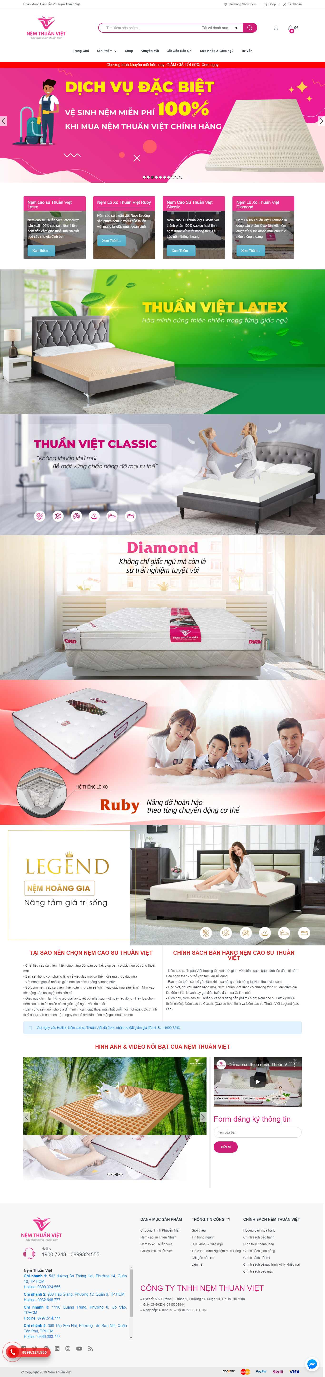 Thiết kế Website chăn ga gối đệm - nemthuanviet.com - VietWebGroup.Vn