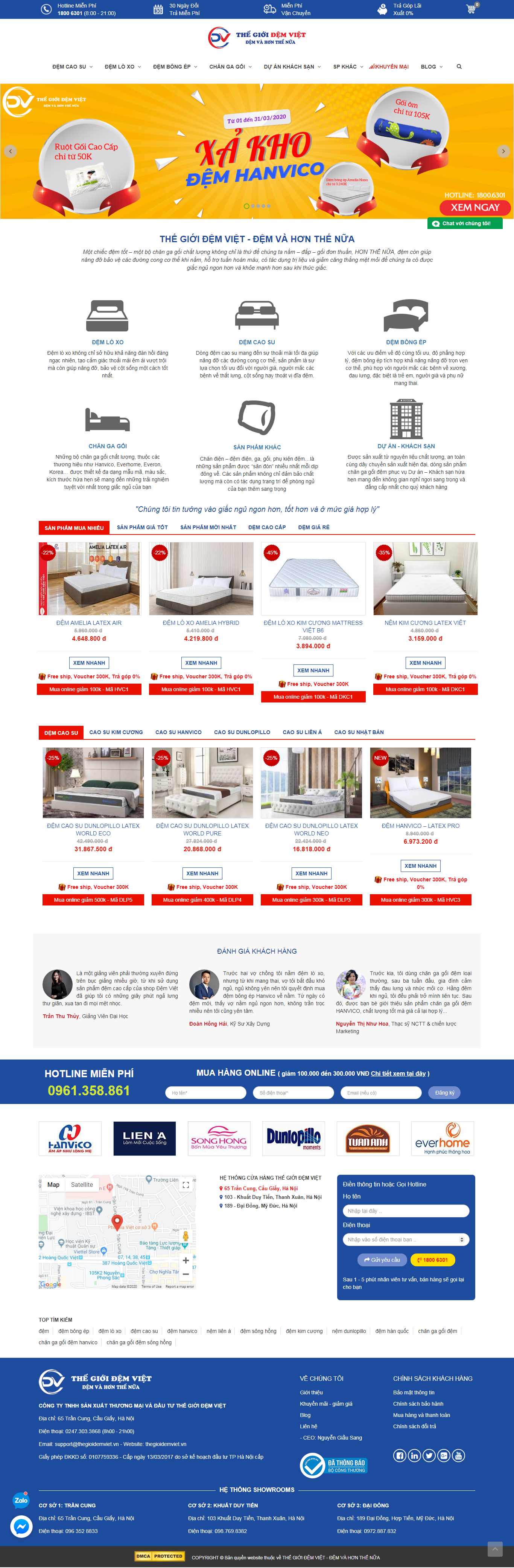 Thiết kế Website chăn ga gối đệm - thegioidemviet.vn - VietWebGroup.Vn