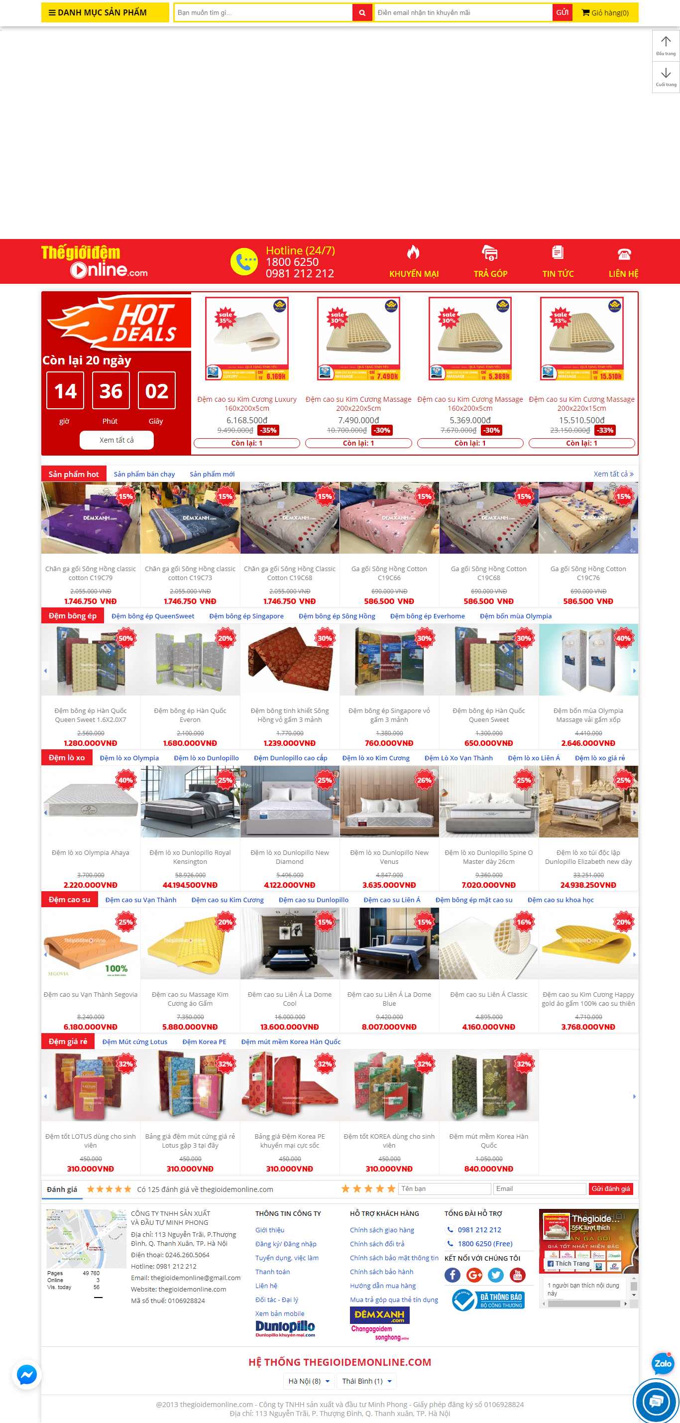 Thiết kế Website chăn ga gối đệm - thegioidemonline.com - VietWebGroup.Vn