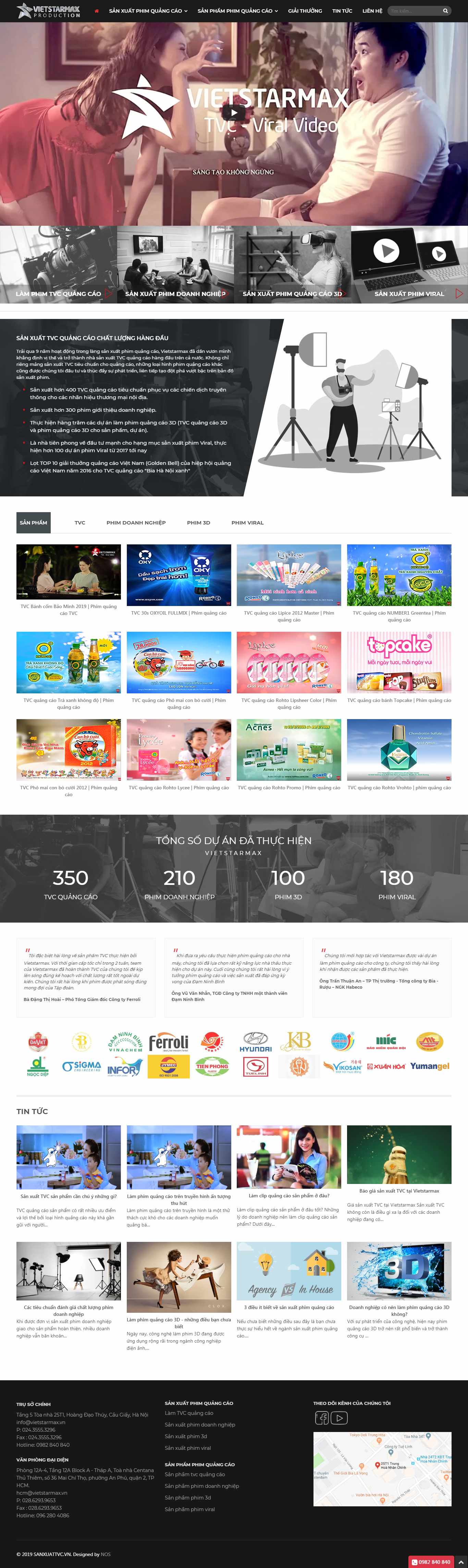 Thiết kế Website quảng cáo tvc - sanxuattvc.vn - VietWebGroup.Vn