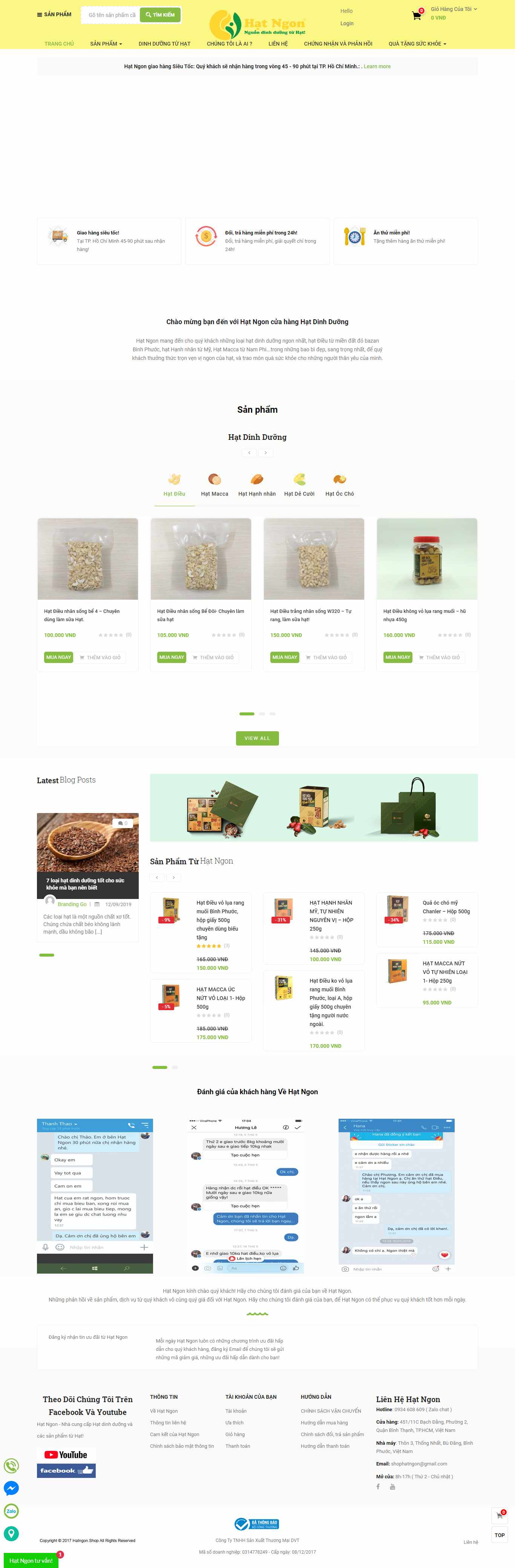 Thiết kế Website bán hạt điều - hatngon.vn - VietWebGroup.Vn