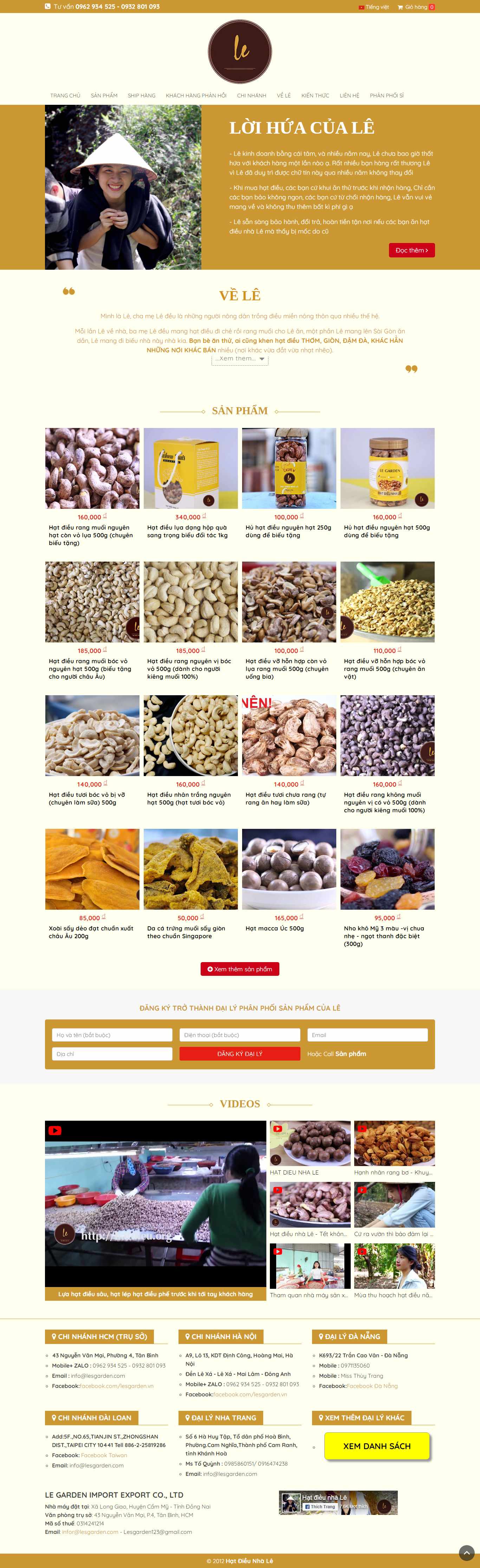 Thiết kế Website bán hạt điều - hatdieu.org - VietWebGroup.Vn
