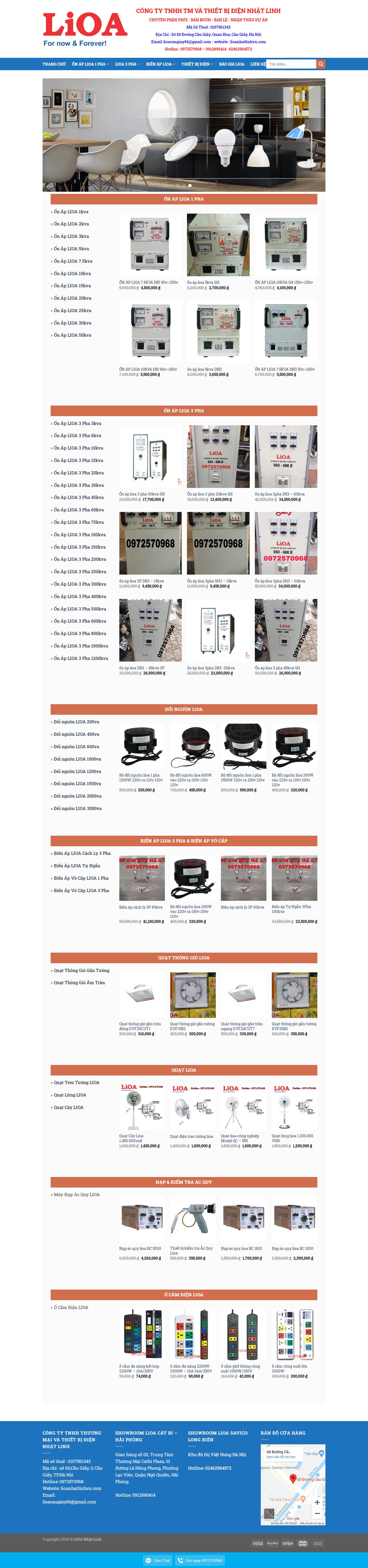 Thiết kế Website ổn áp lioa - lioanhatlinhvn.com - VietWebGroup.Vn