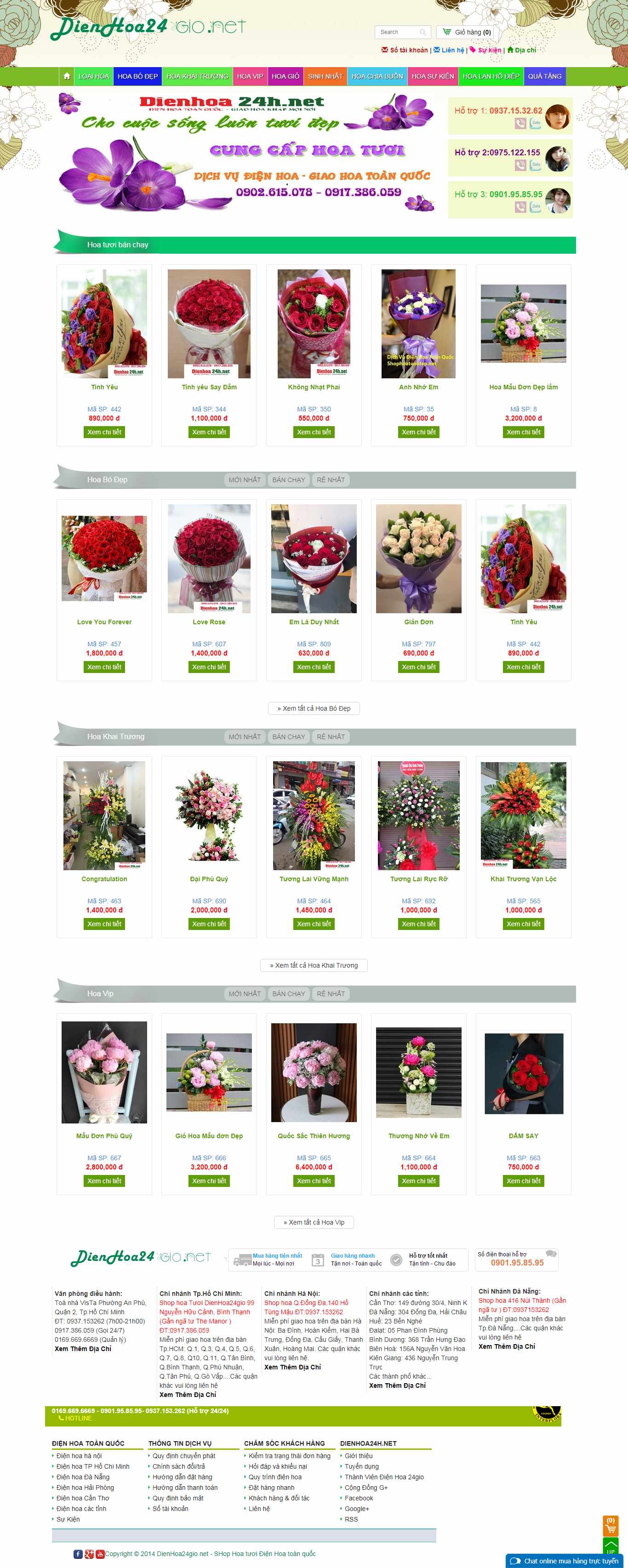 Thiết kế Website hoa tươi - dienhoa24gio.net - VietWebGroup.Vn