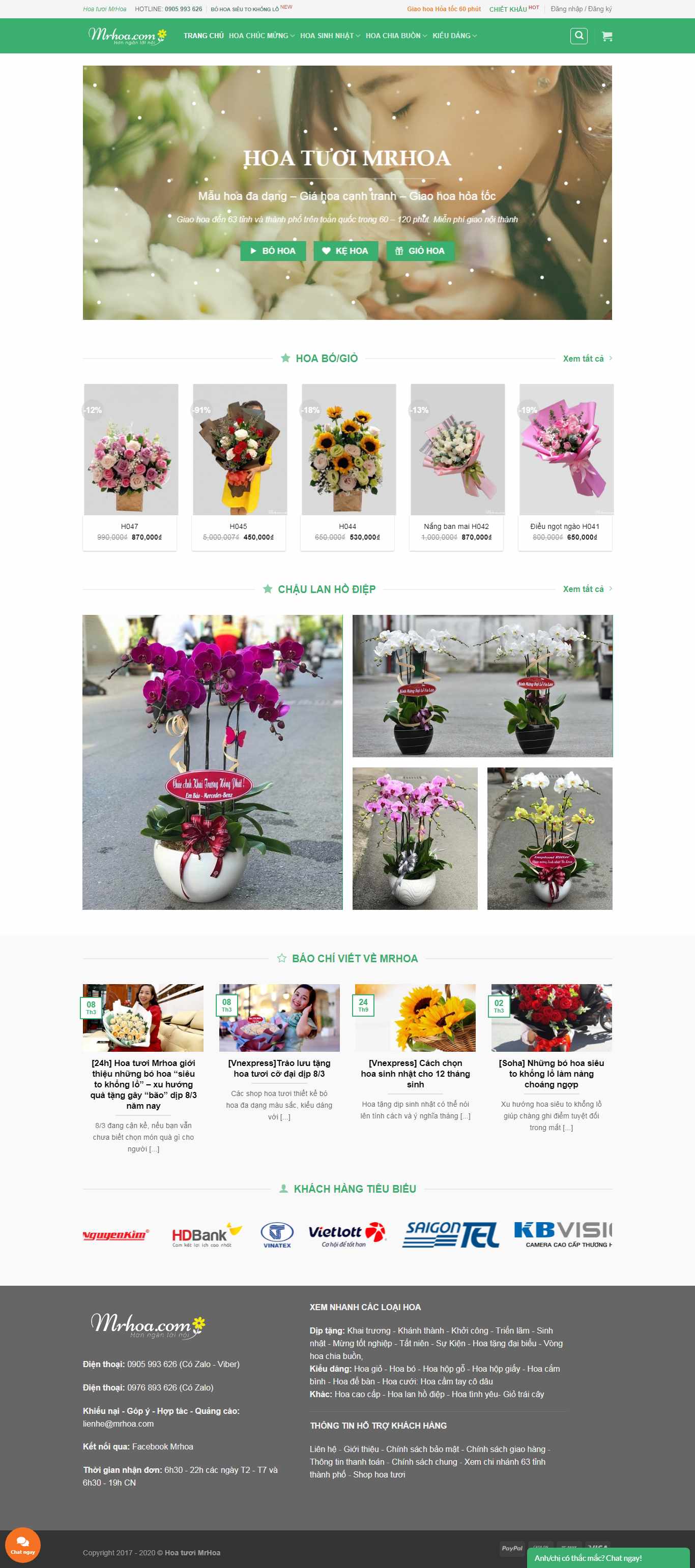 Thiết kế Website hoa tươi - mrhoa.com - VietWebGroup.Vn