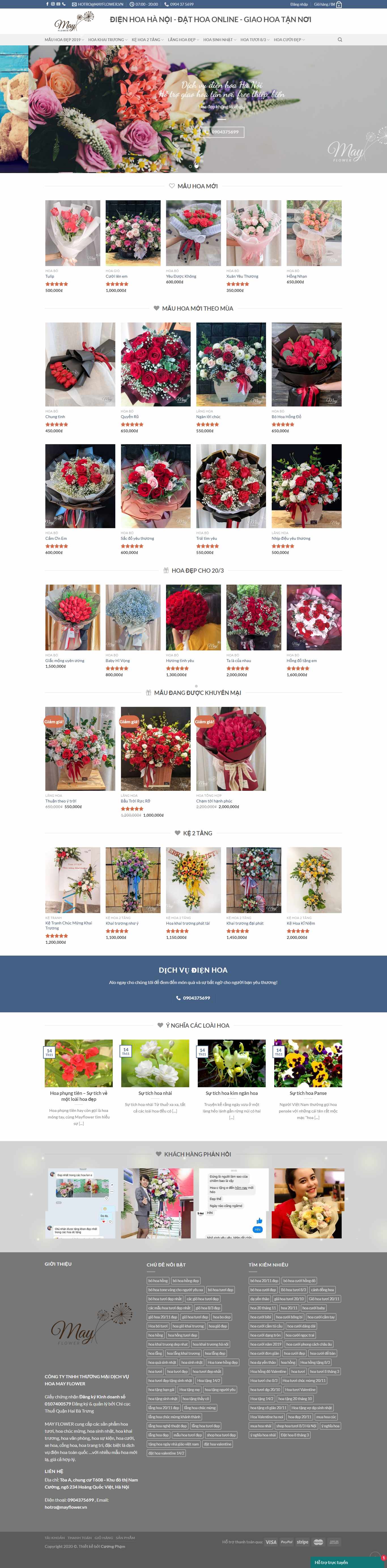 Thiết kế Website hoa tươi - mayflower.vn - VietWebGroup.Vn