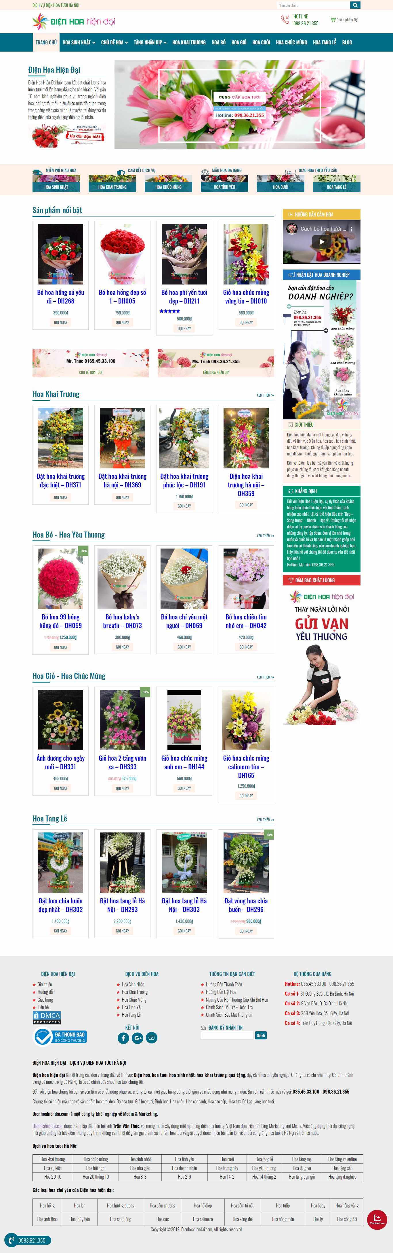 Thiết kế Website hoa tươi - dienhoahiendai.com - VietWebGroup.Vn