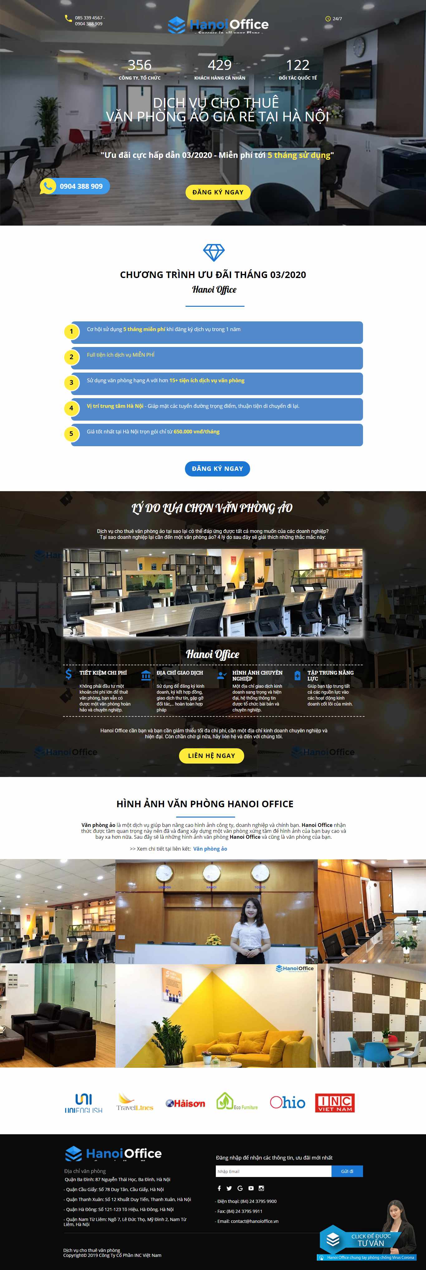 Thiết kế Website văn phòng ảo - vanphongao.hanoioffice.vn - VietWebGroup.Vn