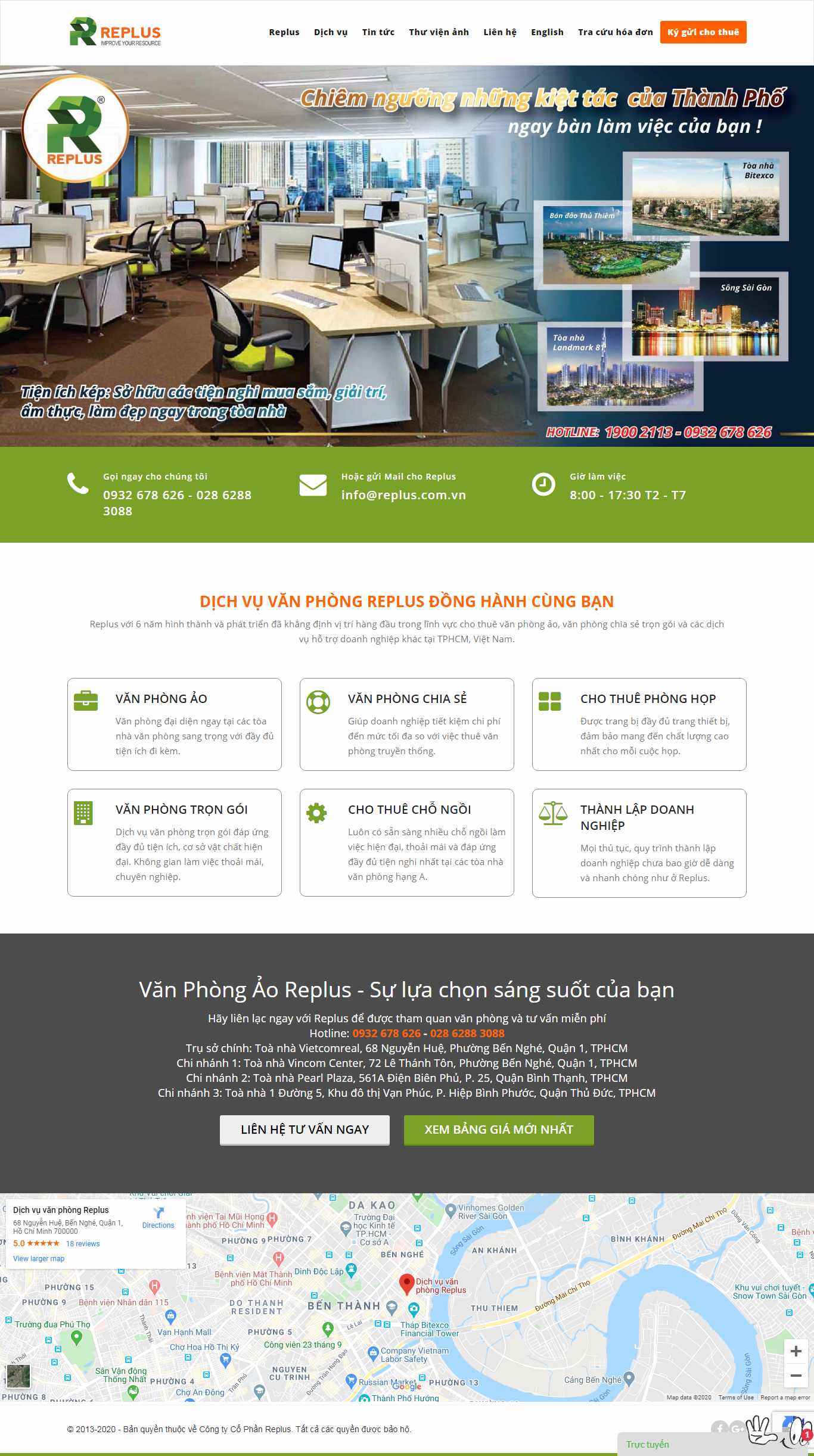 Thiết kế Website văn phòng ảo - replus.com.vn - VietWebGroup.Vn