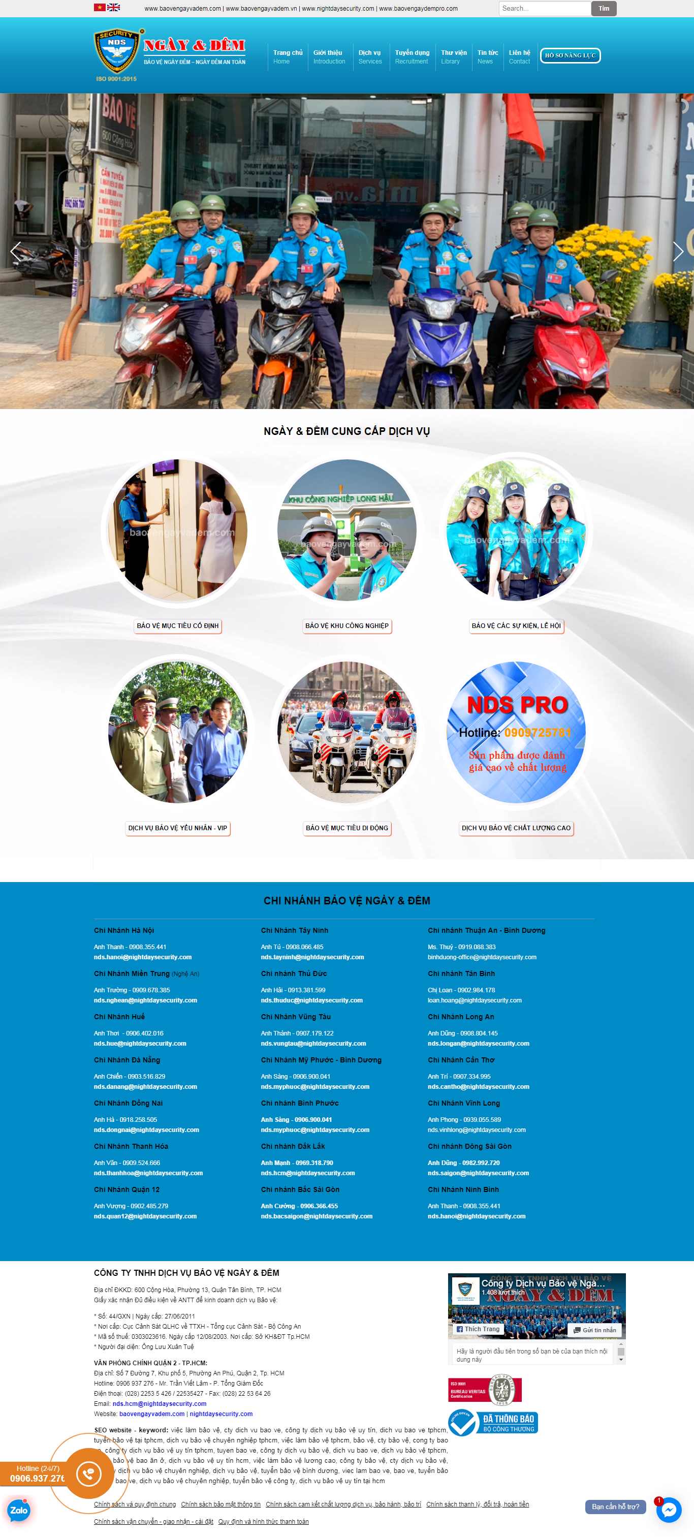 Thiết kế Website bảo vệ - baovengayvadem.com - VietWebGroup.Vn