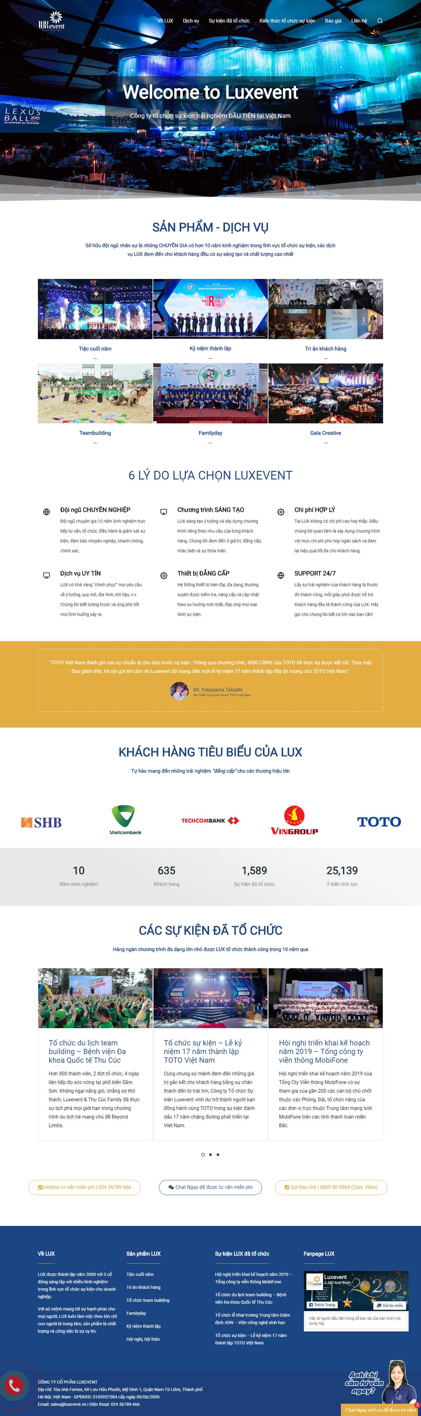 Thiết kế Website tổ chức từ thiện - luxevent.vn - VietWebGroup.Vn