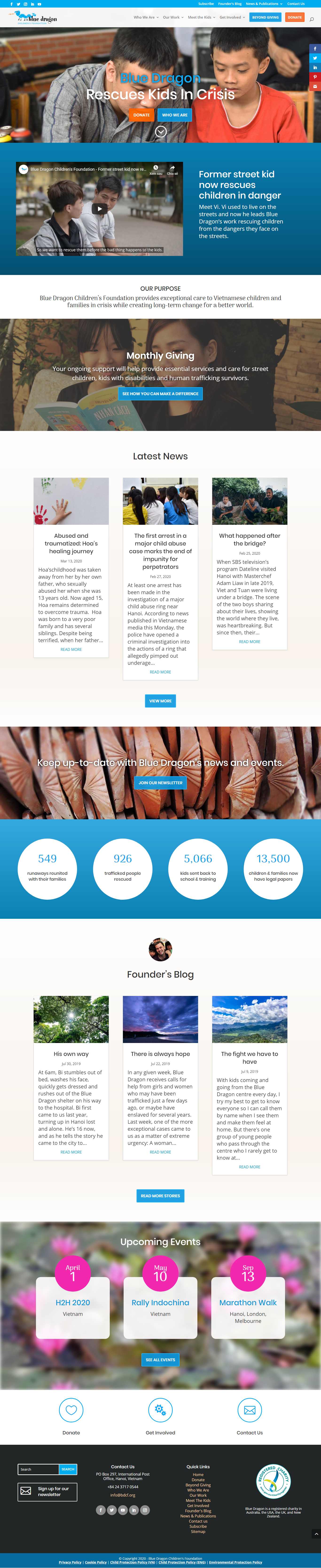 Thiết kế Website tổ chức từ thiện - www.bluedragon.org - VietWebGroup.Vn