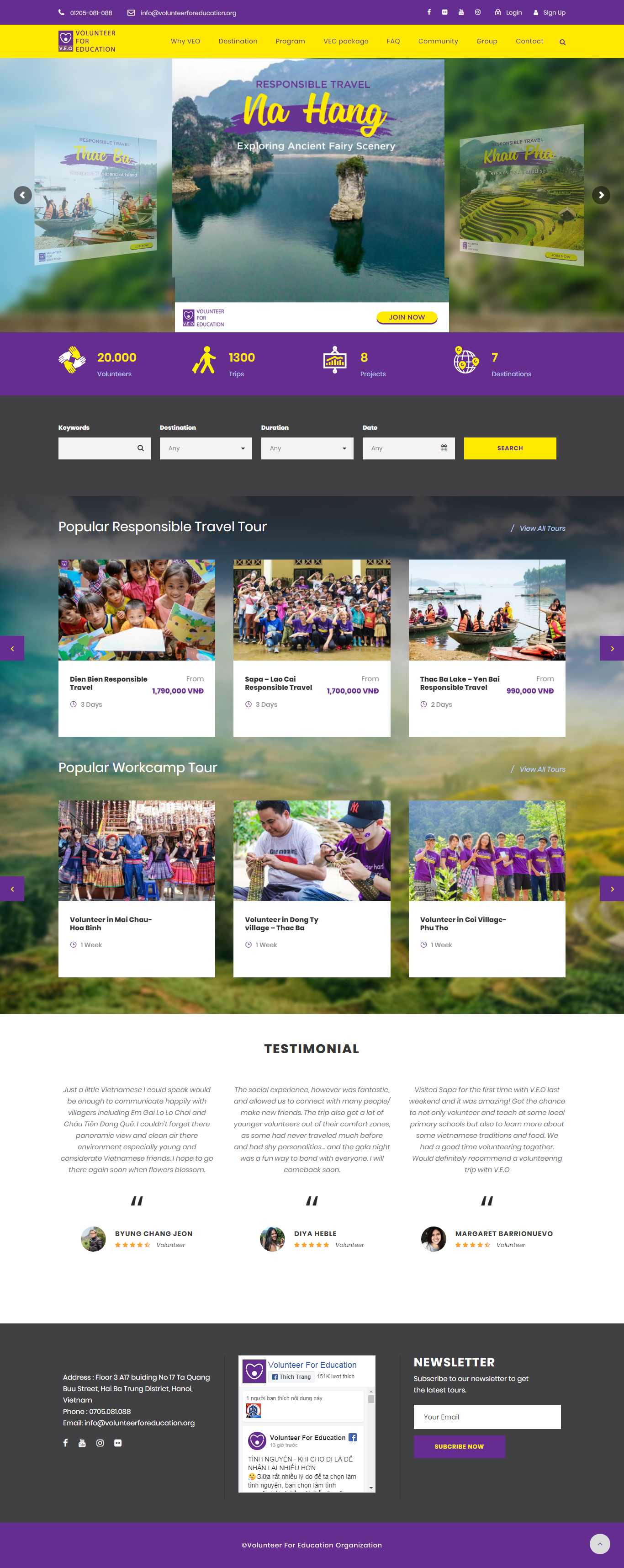 Thiết kế Website tổ chức từ thiện - volunteerforeducation.org - VietWebGroup.Vn