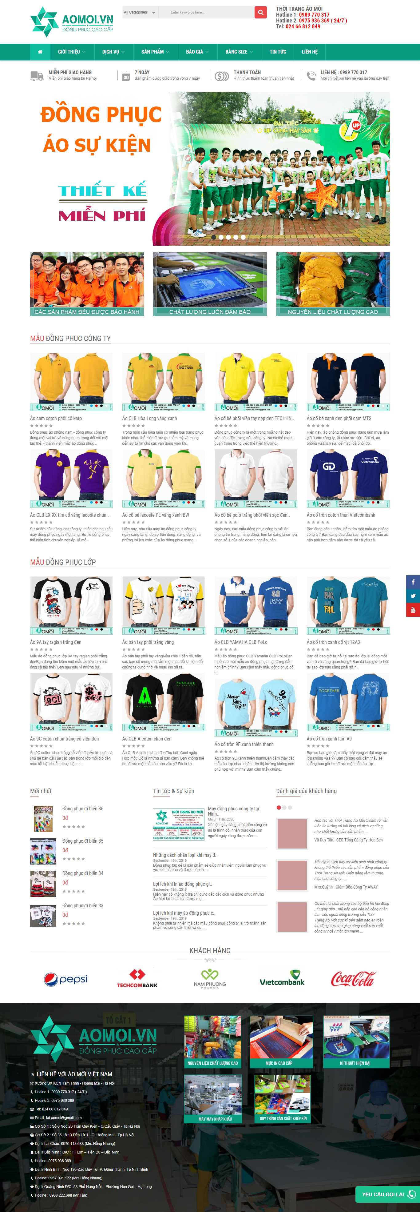 Thiết kế Website may đồng phục - aomoi.vn - VietWebGroup.Vn