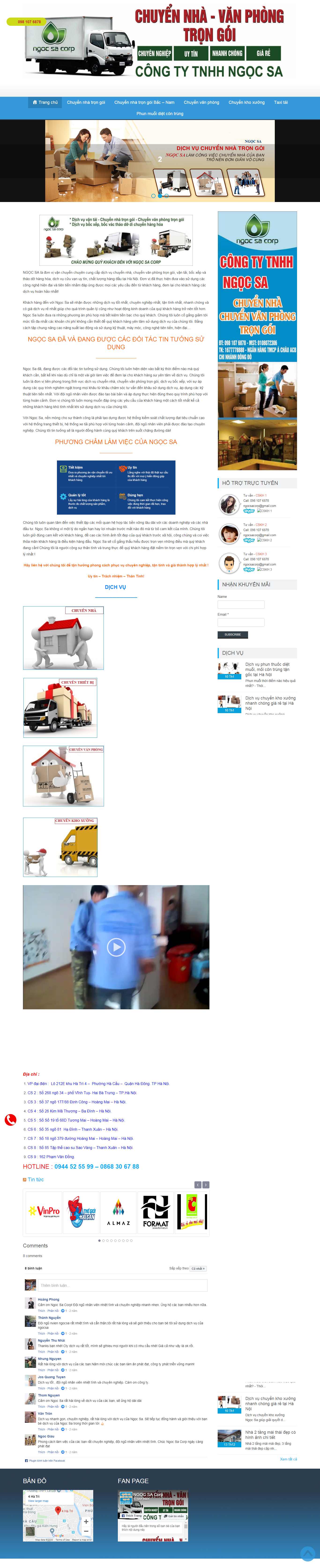 Thiết kế Website chuyển nhà trọn gói - ngocsacorp.vn - VietWebGroup.Vn