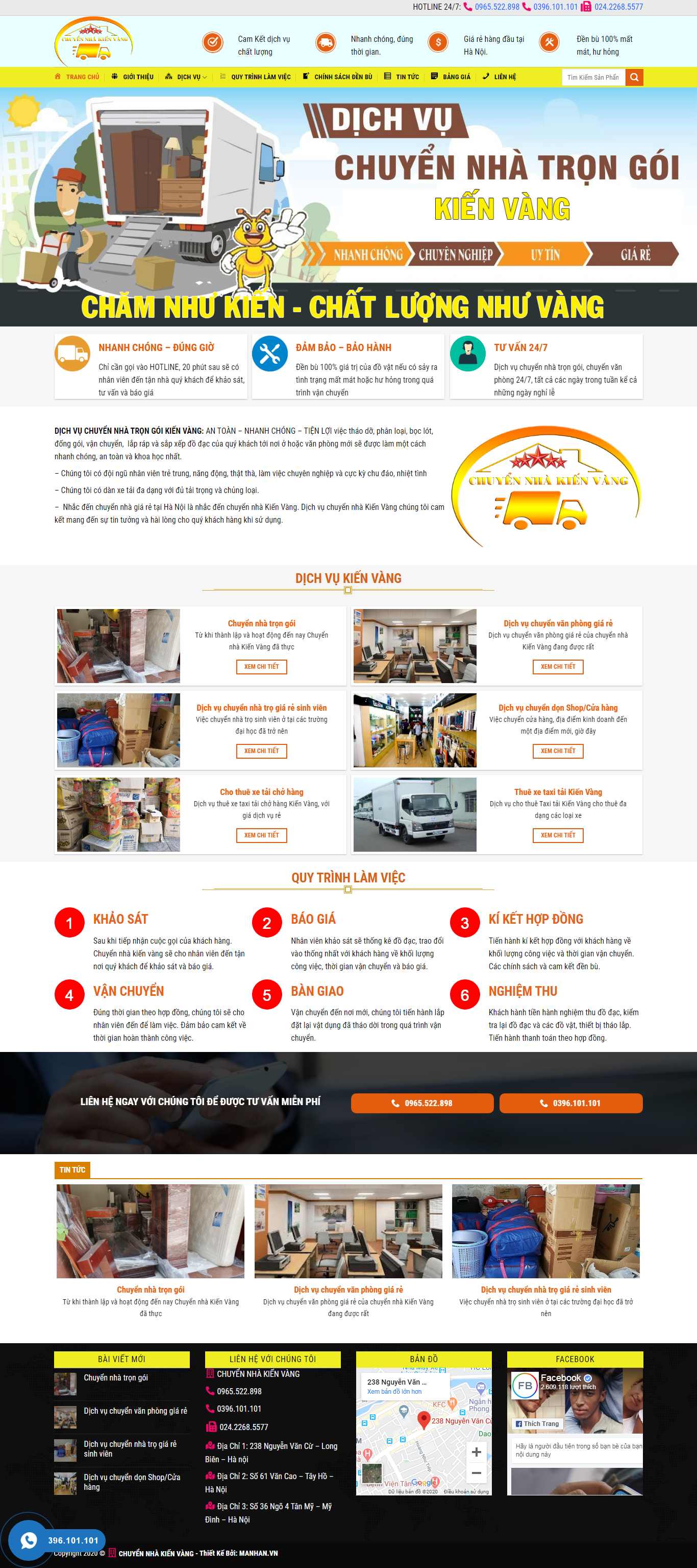 Thiết kế Website chuyển nhà trọn gói - chuyennhakienvanghanoi.vn - VietWebGroup.Vn