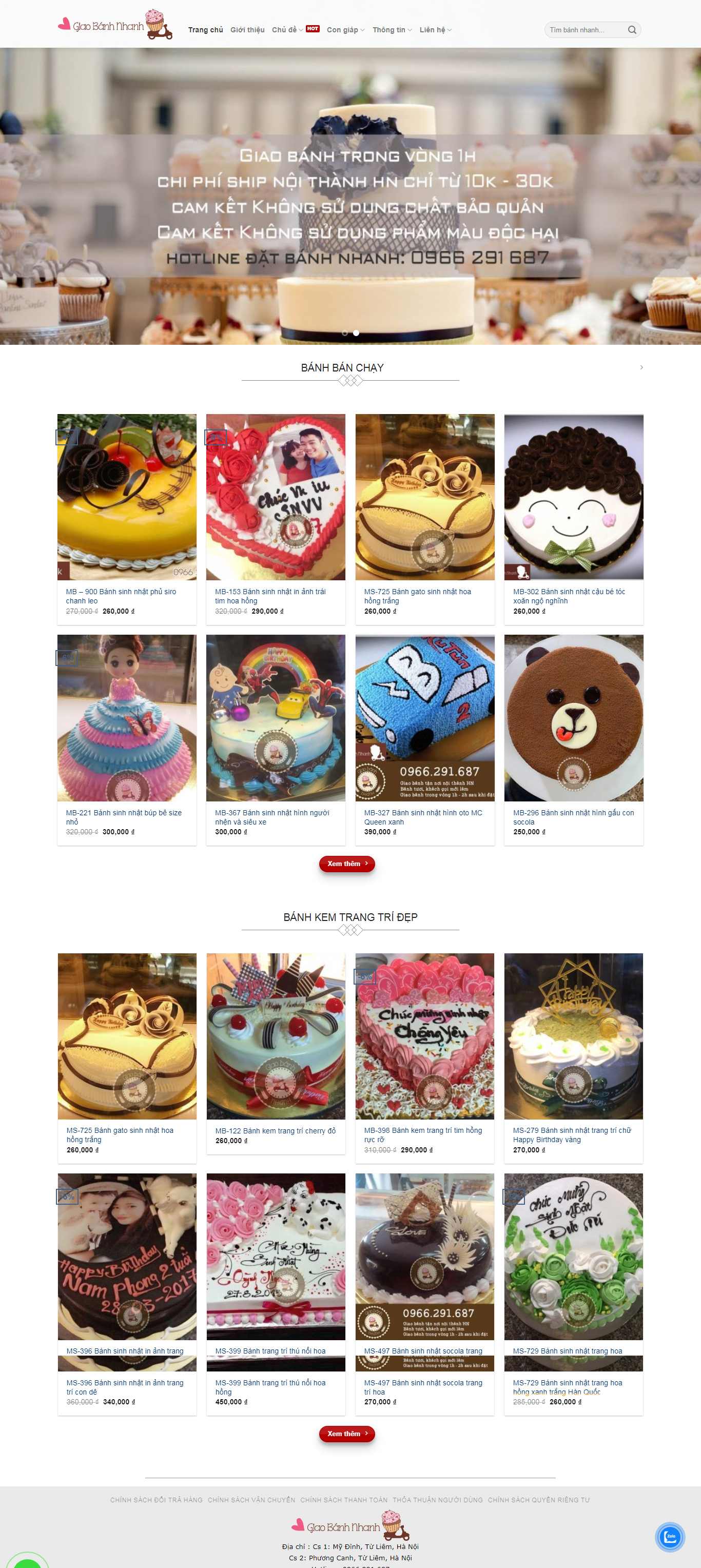 Thiết kế Website bánh sinh nhật - giaobanhnhanh.com - VietWebGroup.Vn