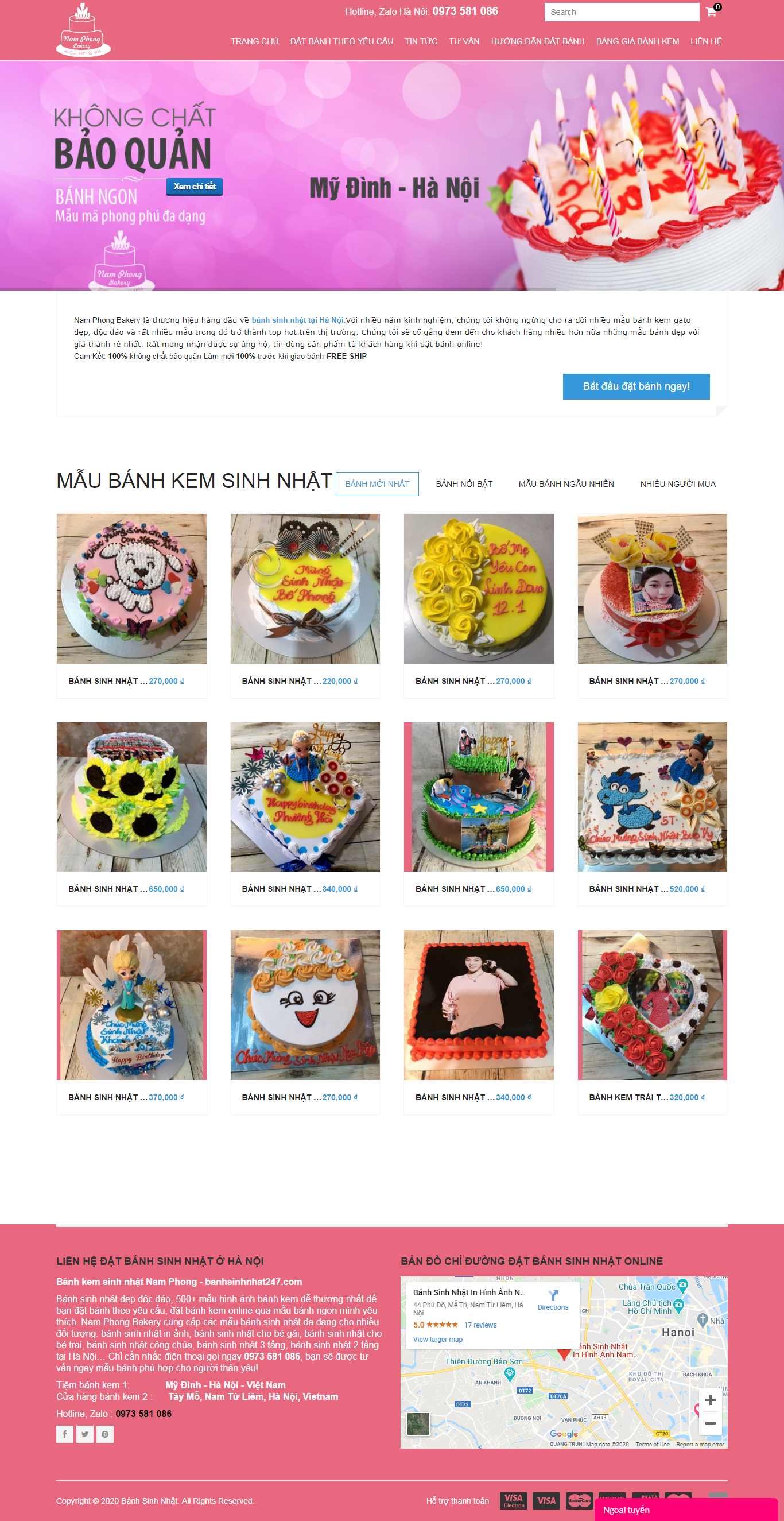 Thiết kế Website bánh sinh nhật - banhsinhnhat247.com - VietWebGroup.Vn