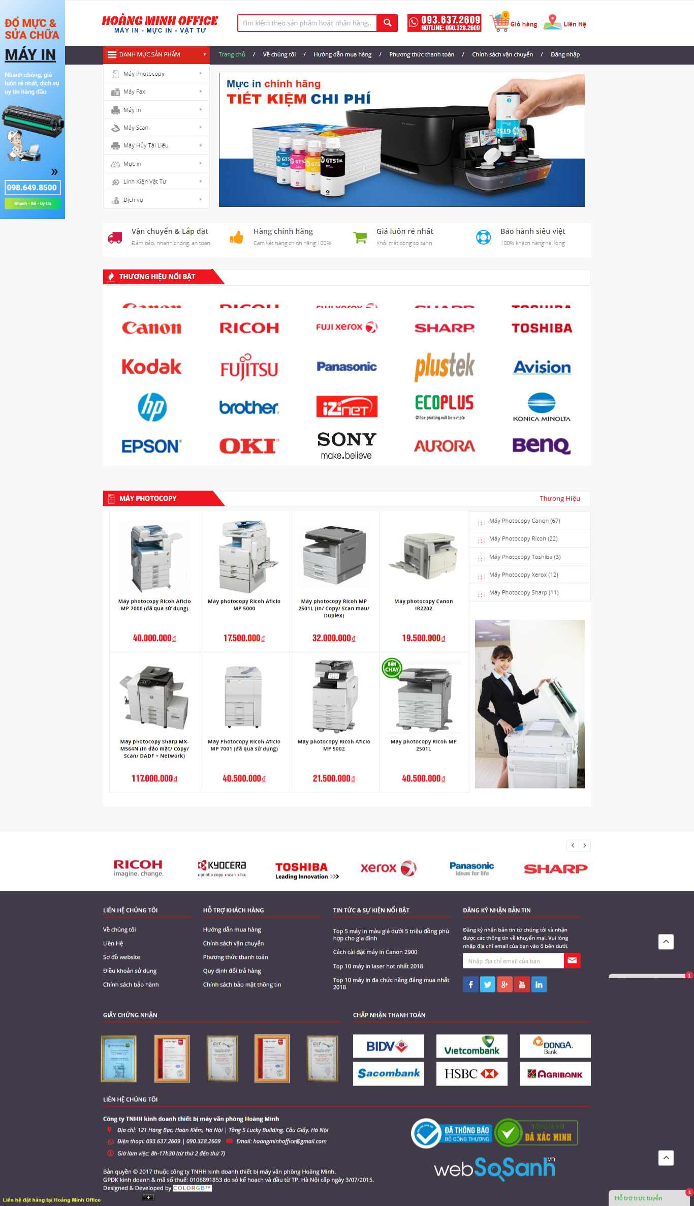 Thiết kế Website máy in - hoangminhoffice.com - VietWebGroup.Vn