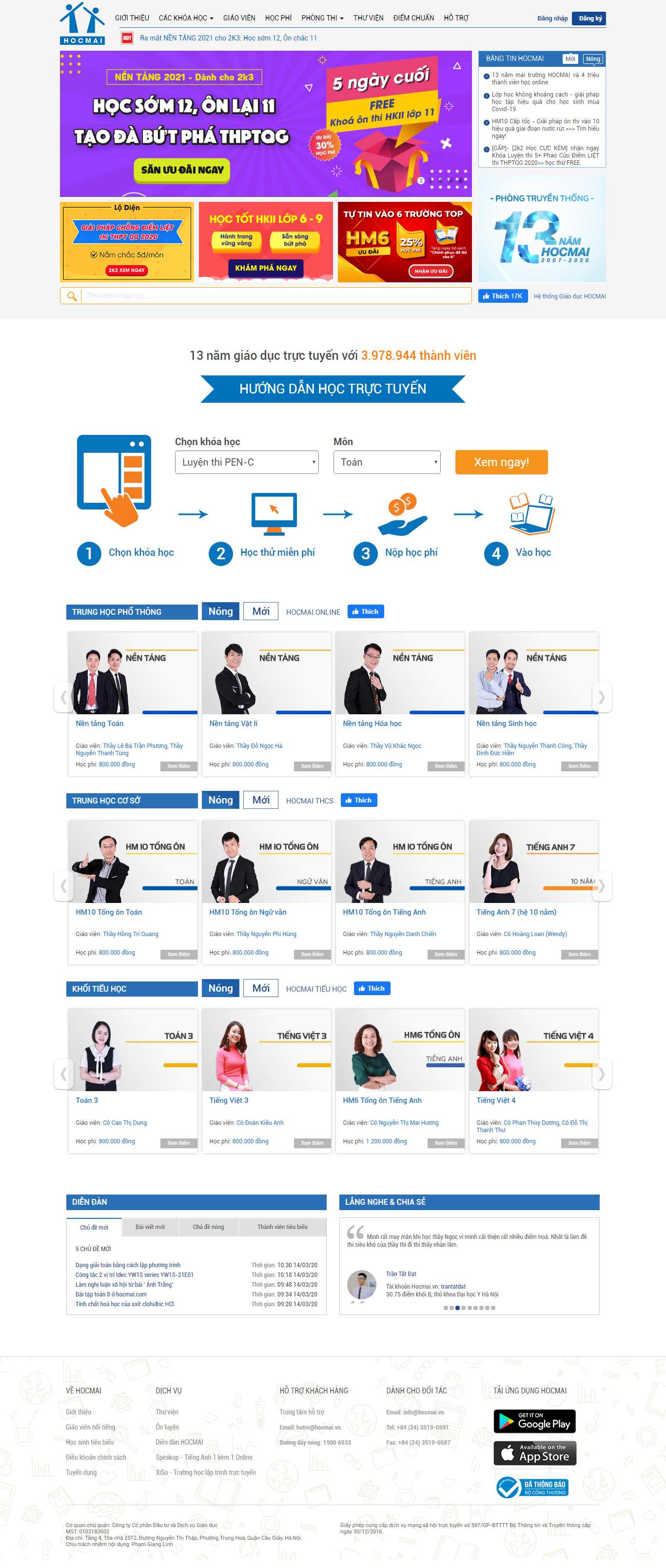 Thiết kế Website học trực tuyến - hocmai.vn - VietWebGroup.Vn