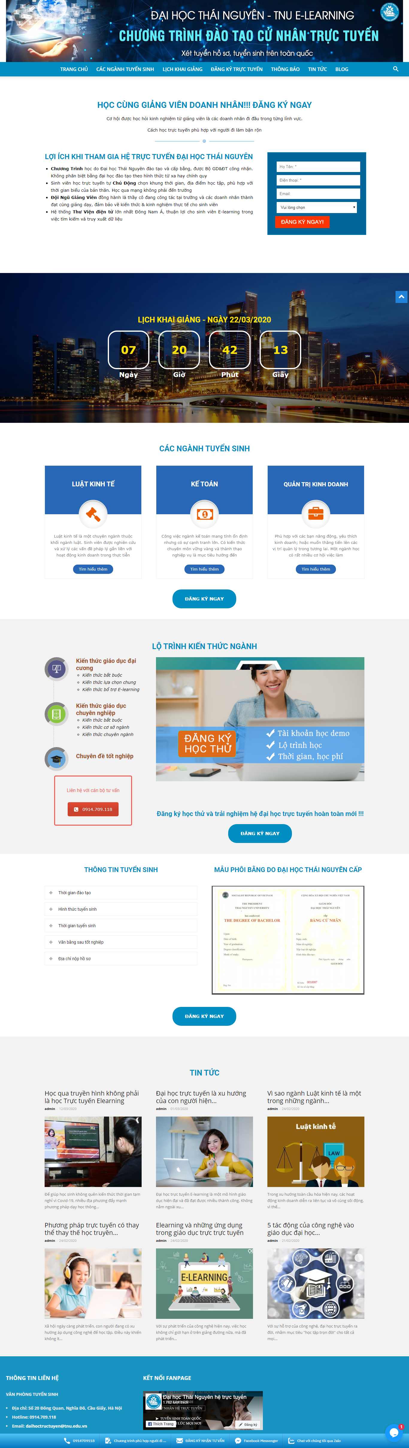Thiết kế Website học trực tuyến - dhthainguyen.edu.vn - VietWebGroup.Vn