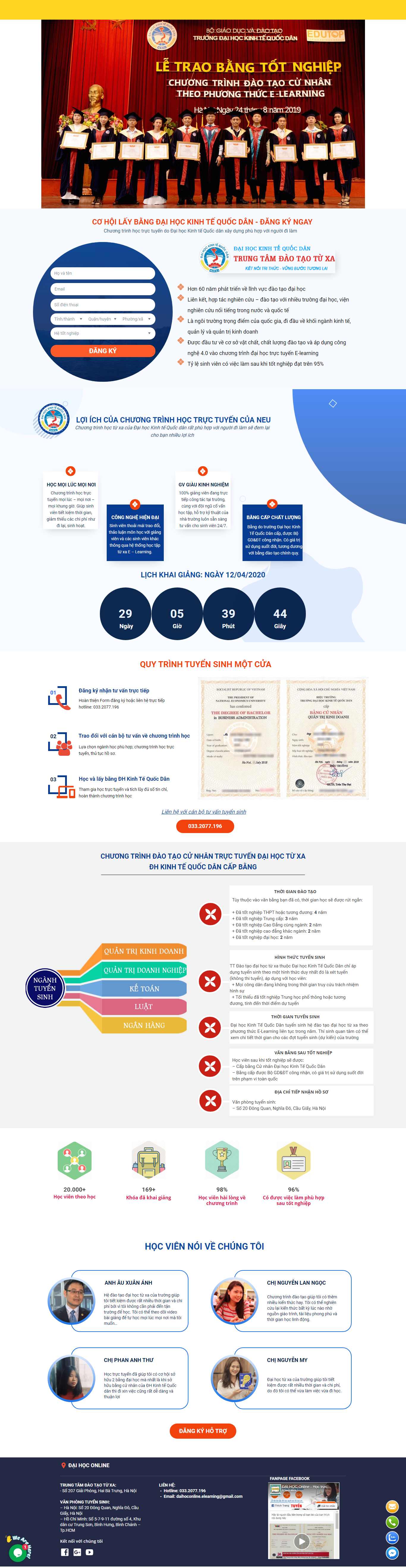 Thiết kế Website học trực tuyến - eneu.daihoconline.edu.vn - VietWebGroup.Vn